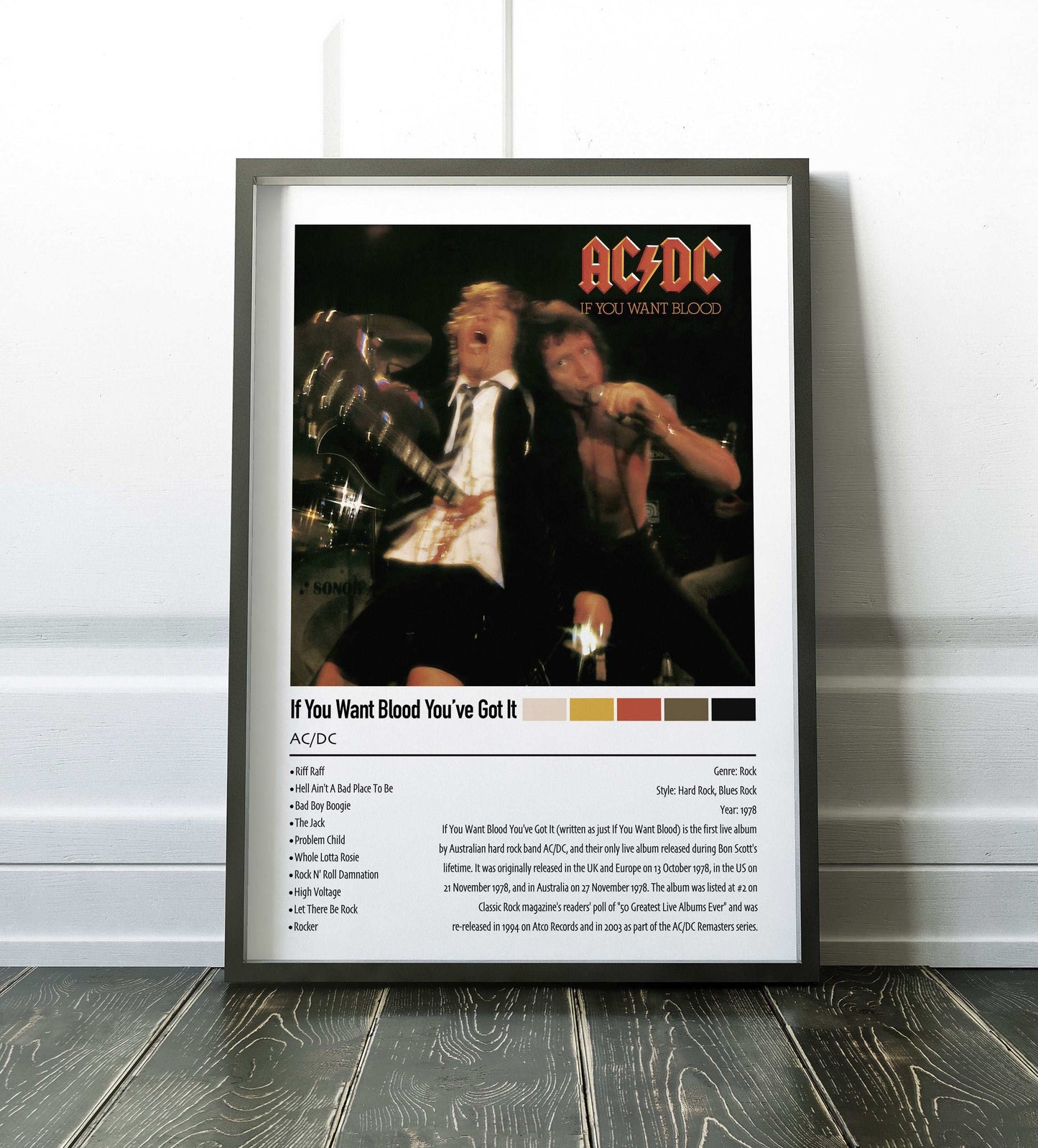 AC/DC | If You Want Blood You've Got It | Custom Album Cover Poster Print