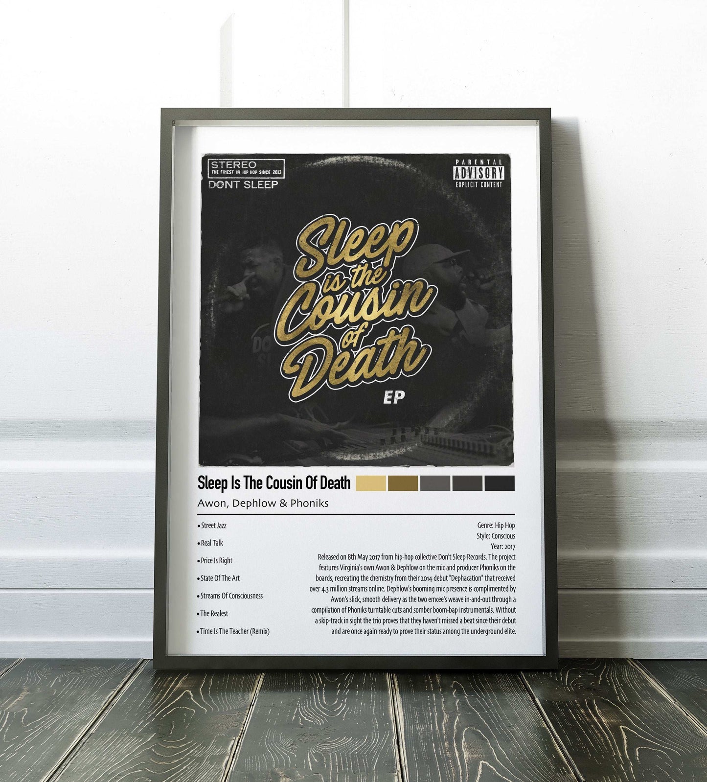 Awon, Dephlow & Phoniks | Sleep Is The Cousin Of Death | Custom Album Cover Poster Print