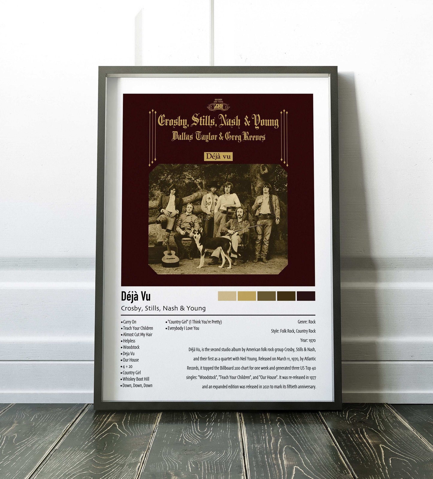Crosby, Stills, Nash & Young | Déjà Vu | Custom Album Cover Poster Print