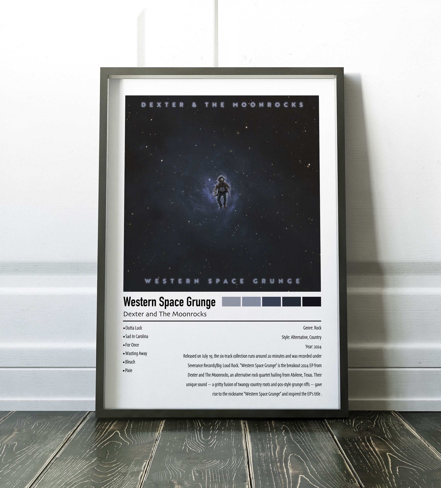 Dexter and The Moonrocks | Western Space Grunge | Custom Album Cover Poster Print