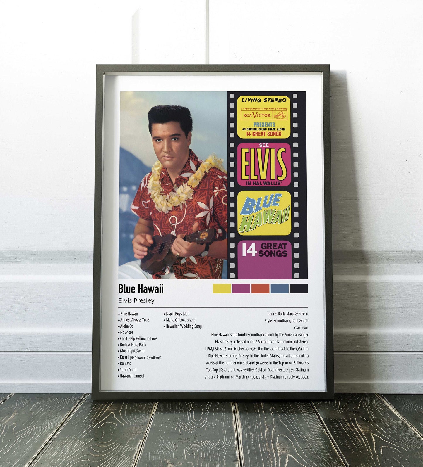 Elvis Presley | Blue Hawaii | Custom Album Cover Poster Print