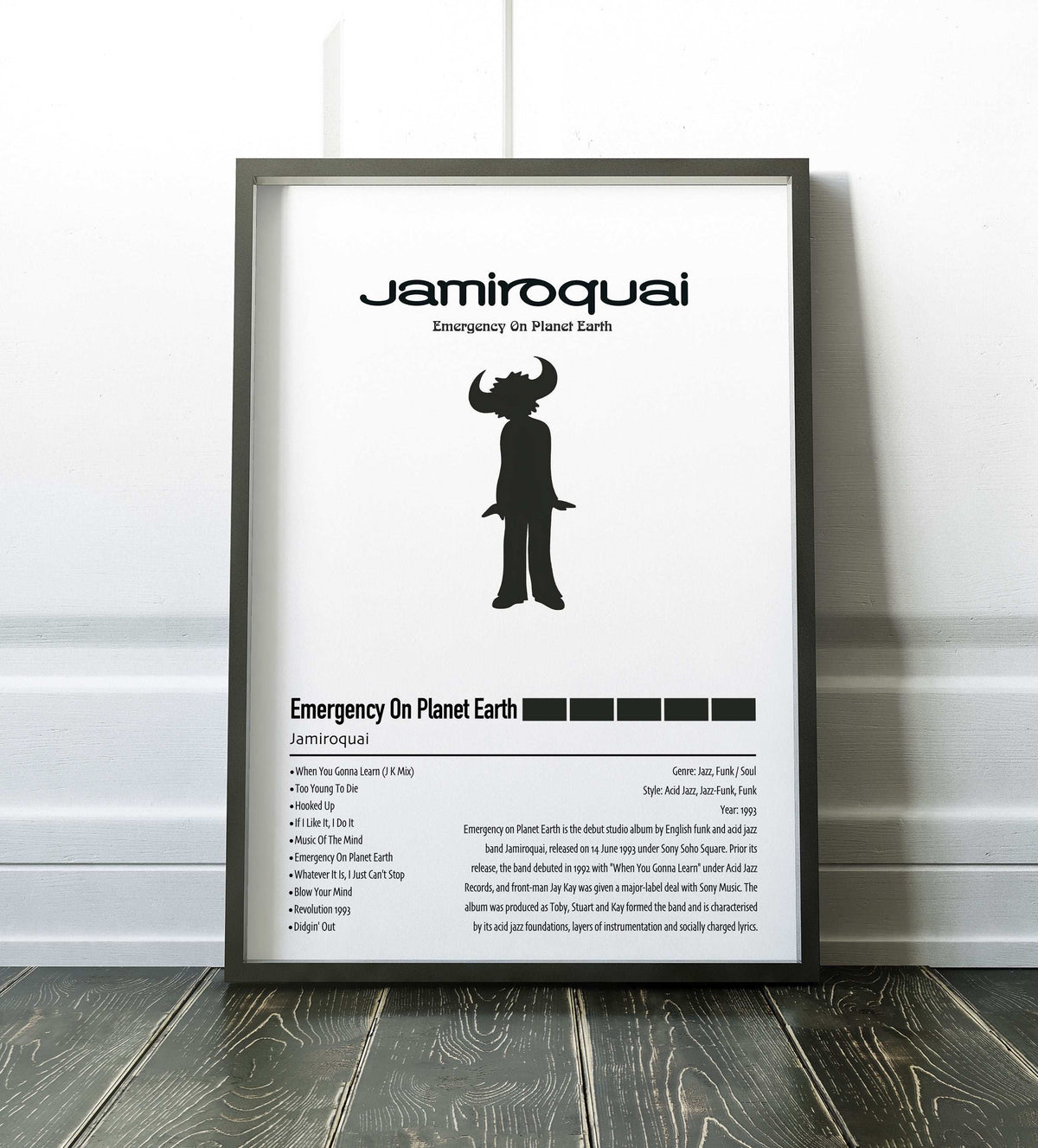 Jamiroquai | Emergency On Planet Earth | Custom Album Cover Poster Print