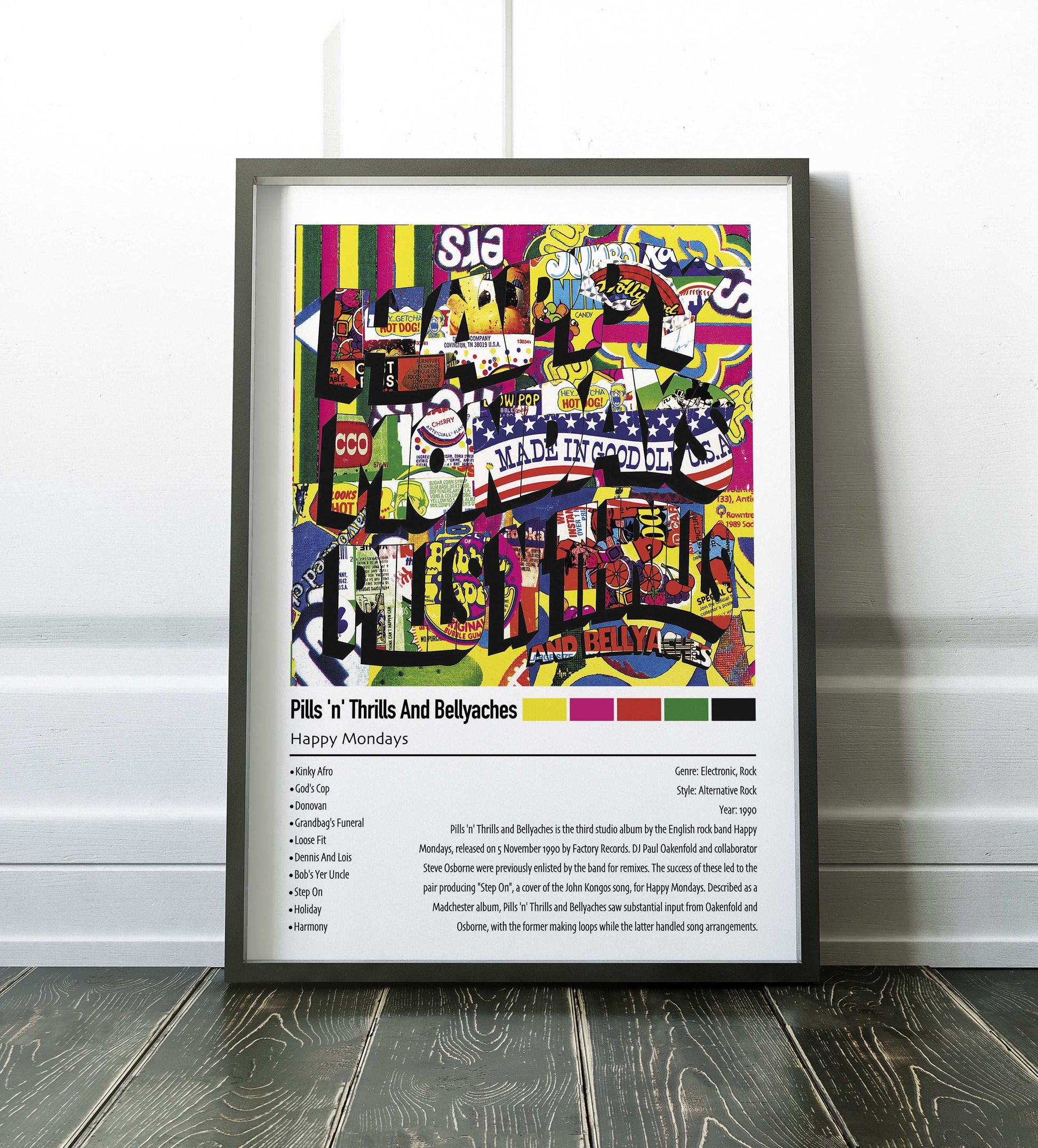 Happy Mondays | Pills 'n' Thrills And Bellyaches | Custom Album Cover Poster Print