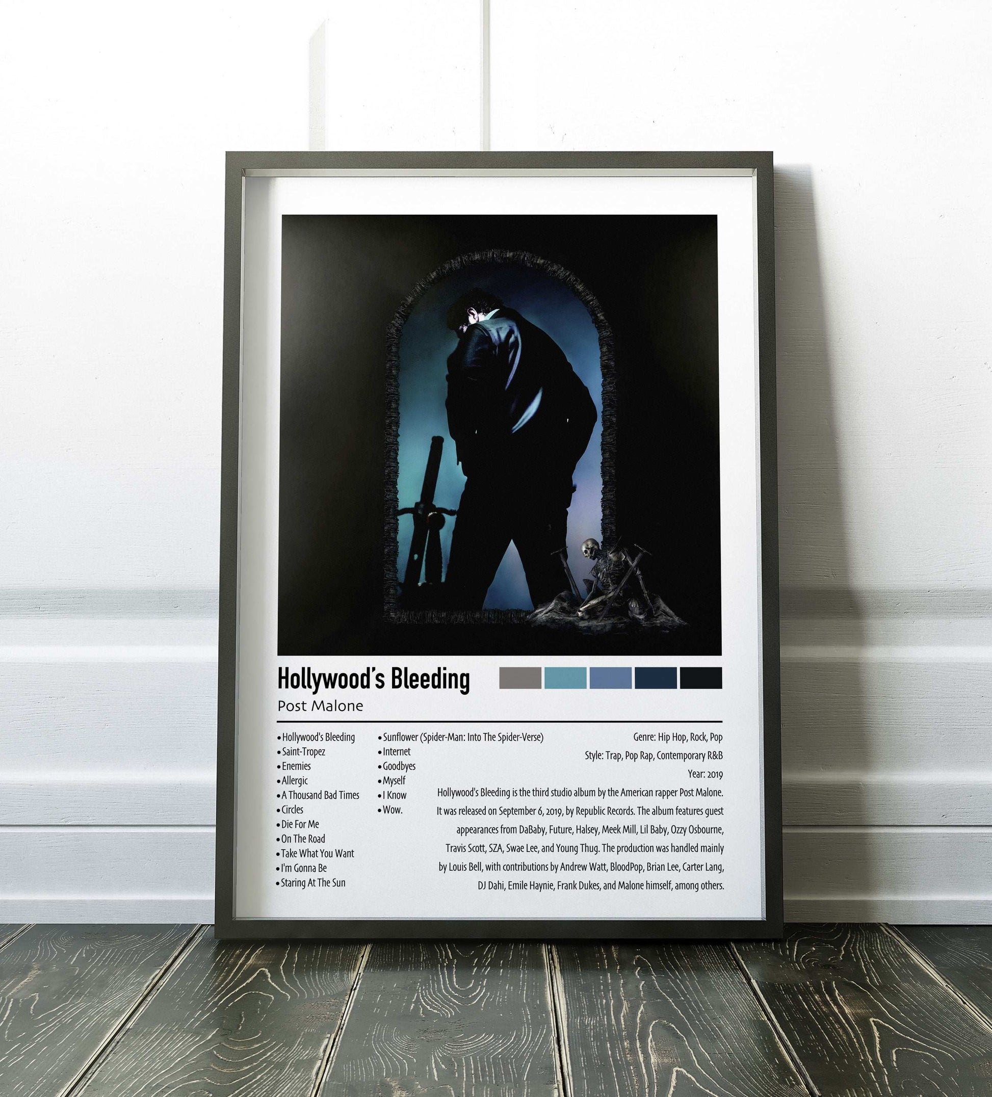 Post Malone | Hollywood's Bleeding | Custom Album Cover Poster Print