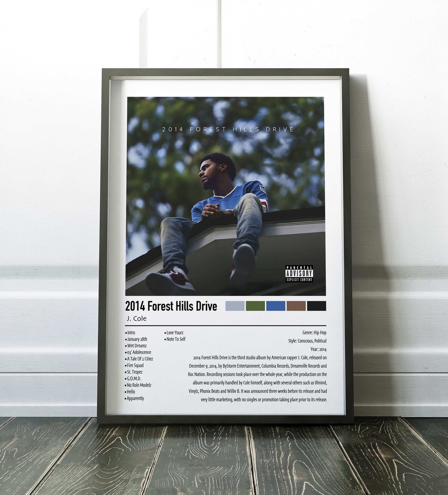 J. Cole | 2014 Forest Hills Drive | Custom Album Cover Poster Print