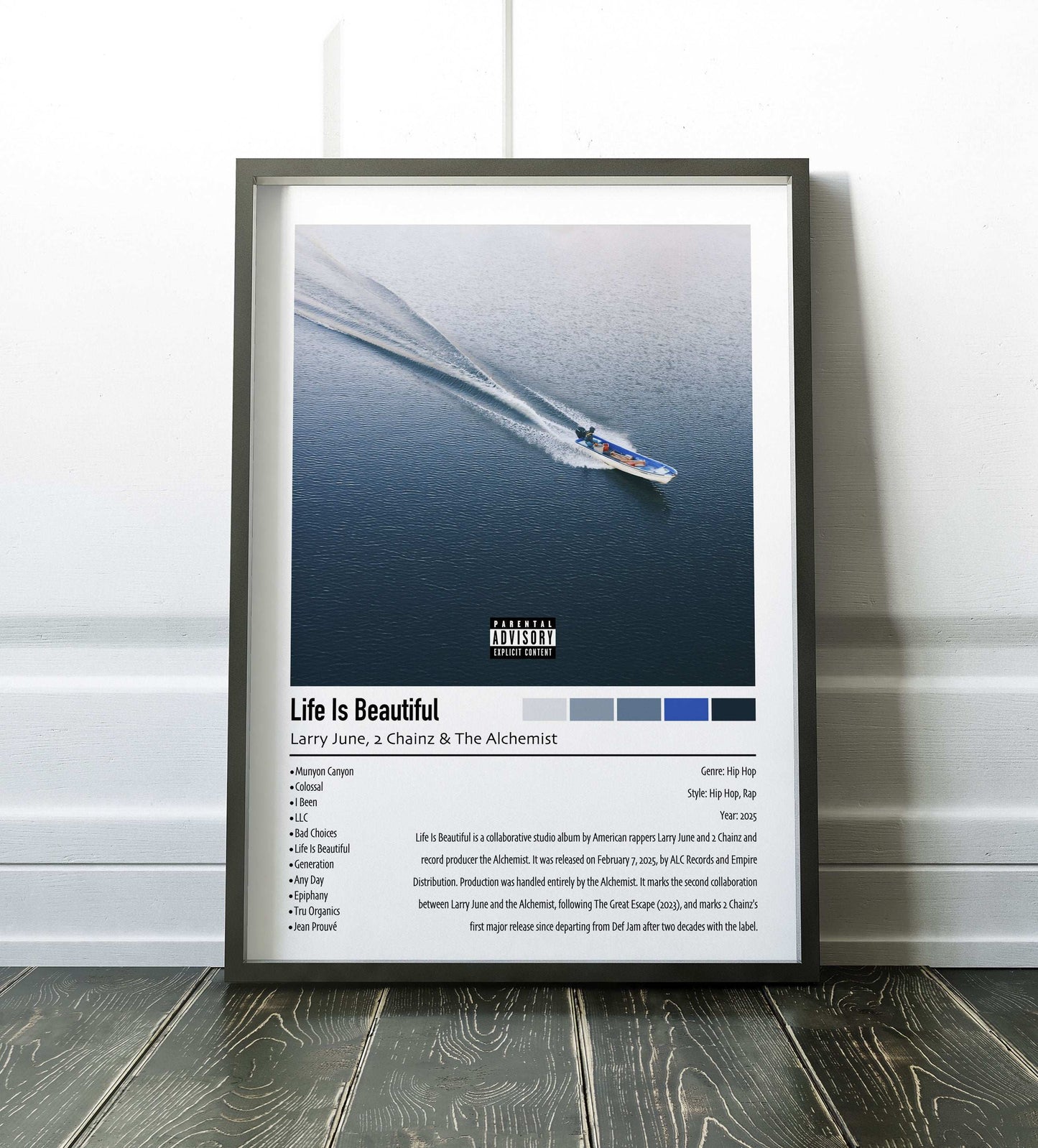 Larry June, 2 Chainz & The Alchemist | Life Is Beautiful | Custom Album Cover Poster Print