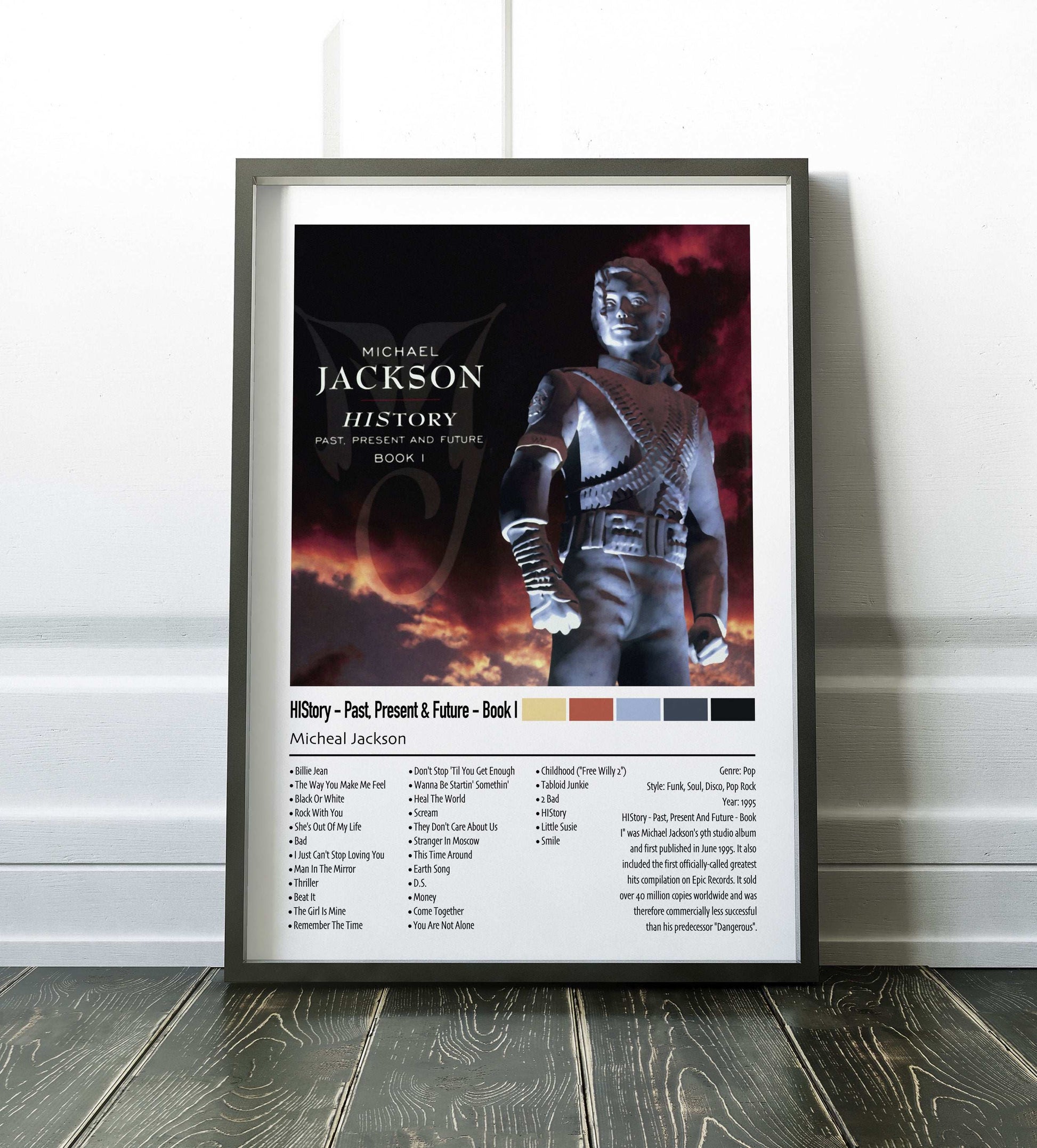 Michael Jackson | HIStory - Past Present & Future - Book I | Custom Album Cover Poster Print