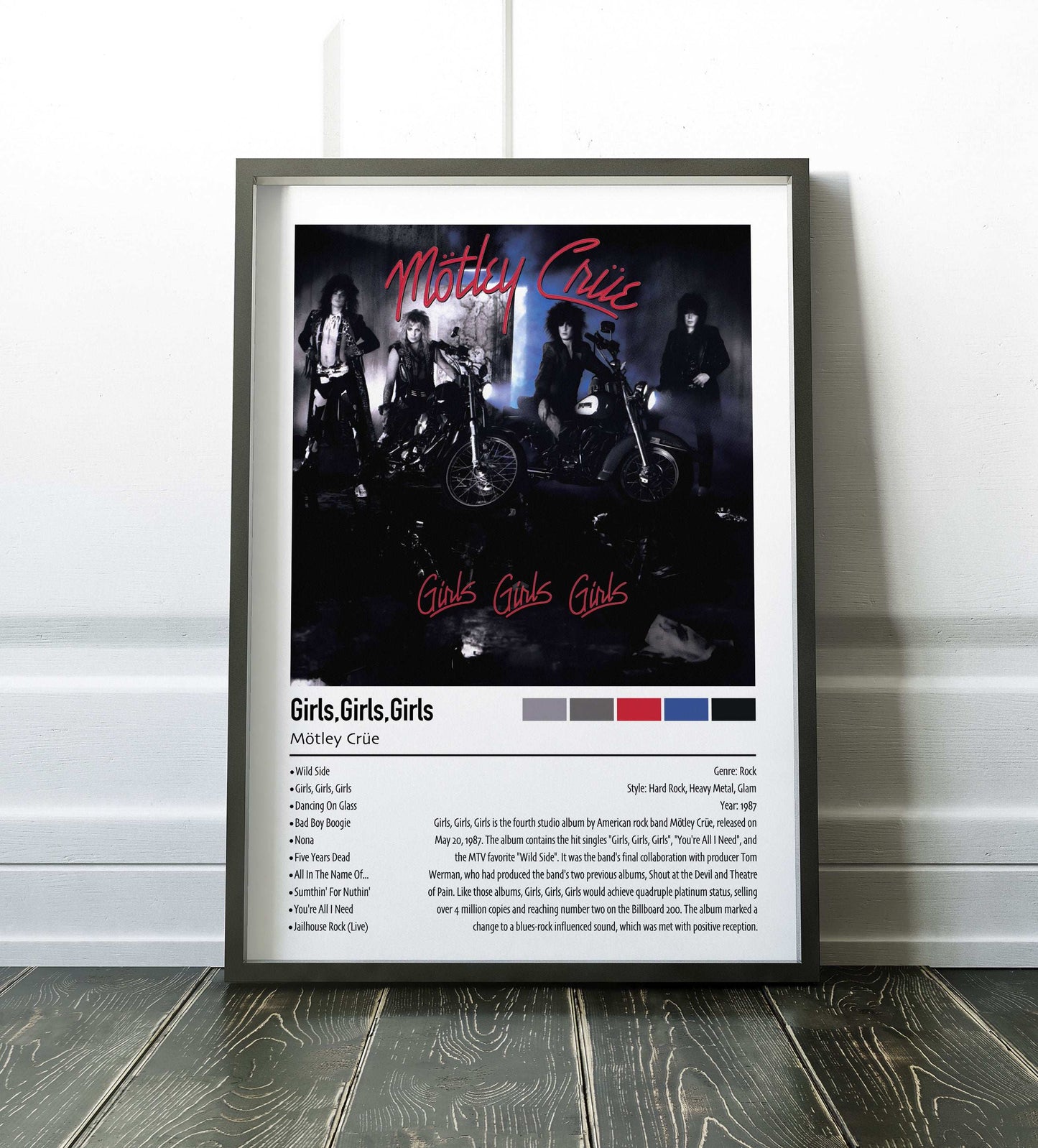 Mötley Crüe | Girls Girls, Girls | Custom Album Cover Poster Print