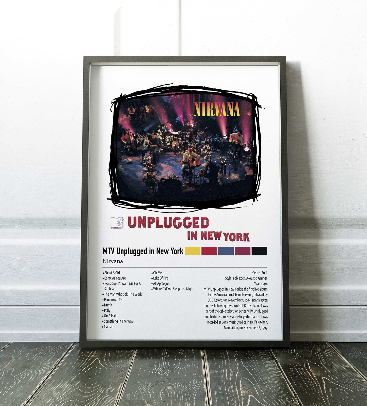 Nirvana | MTV Unplugged in New York | Custom Album Cover Poster Print