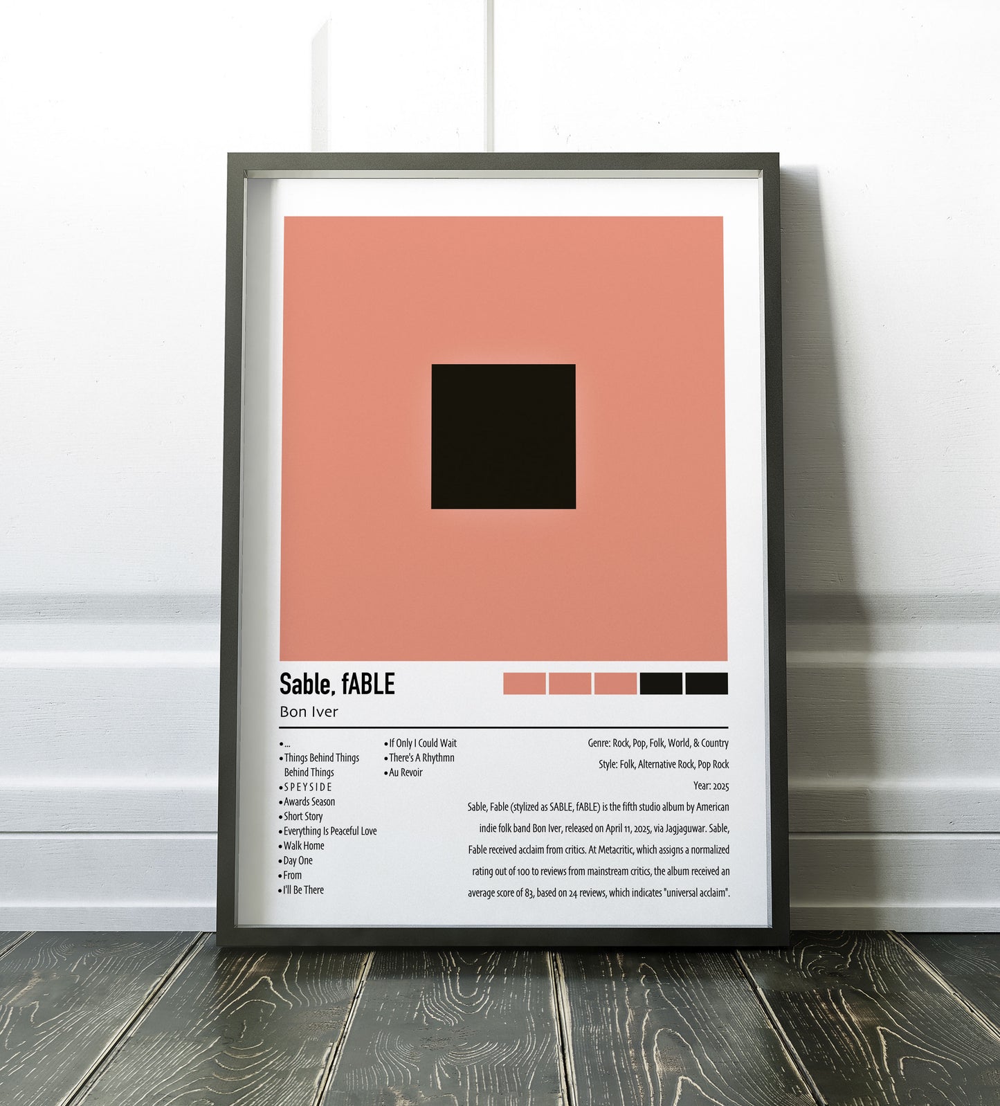 Bon Iver | Sable, fABLE | Custom Album Cover Poster Print