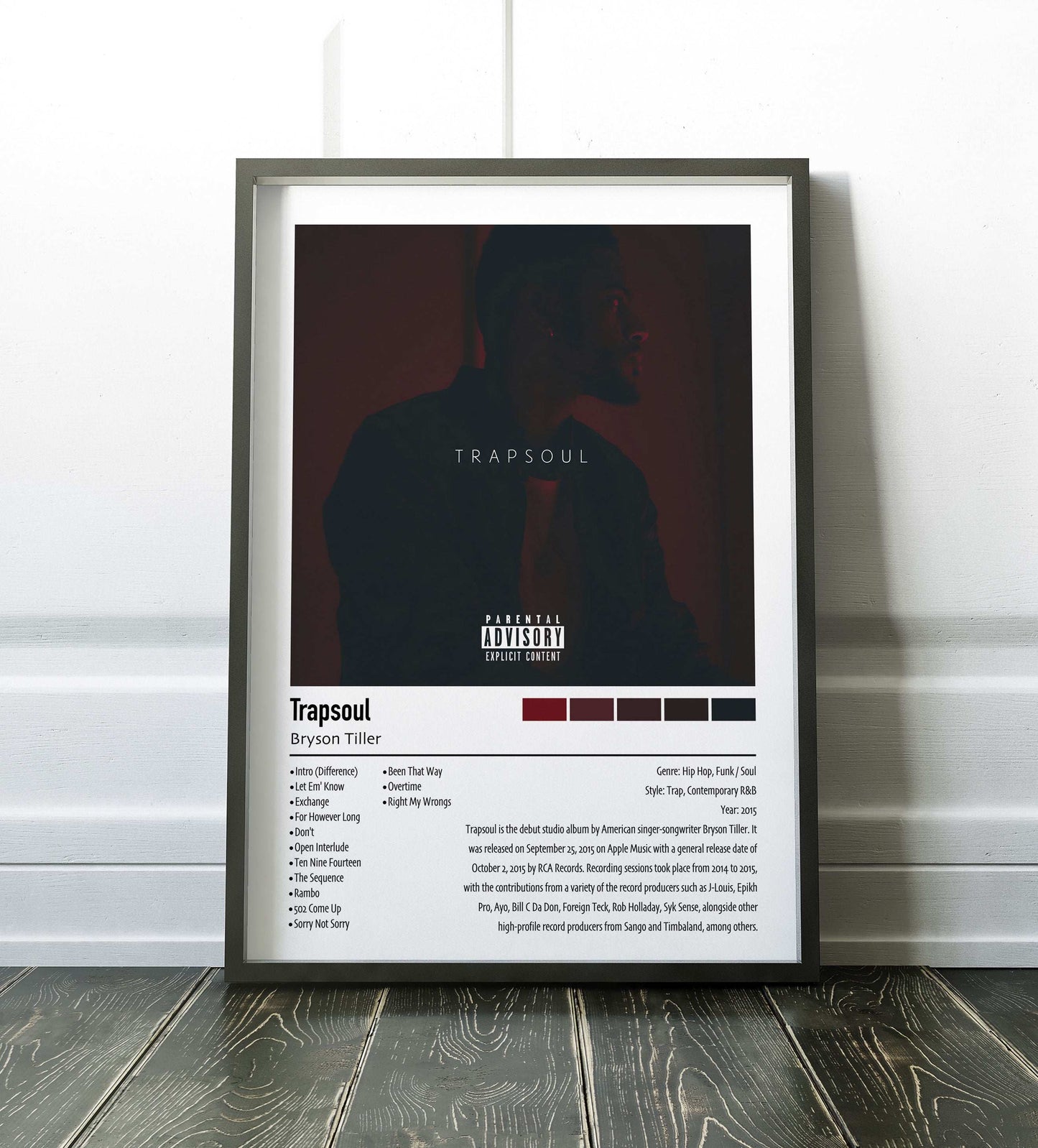 Bryson Tiller | Trapsoul | Custom Album Cover Poster Print