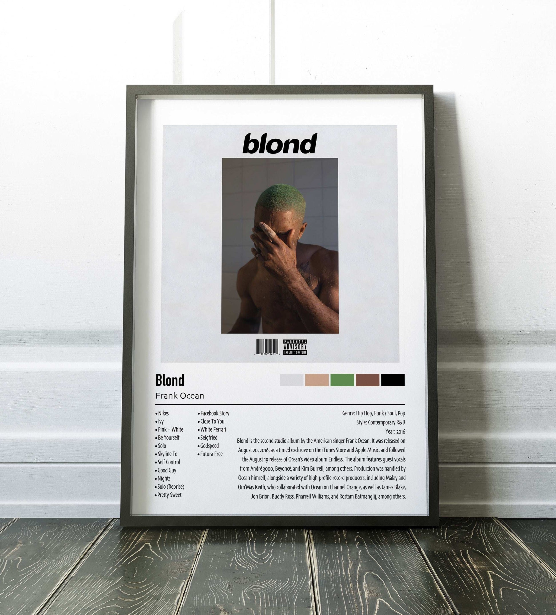 Frank Ocean | Blond | Custom Album Cover Poster Print