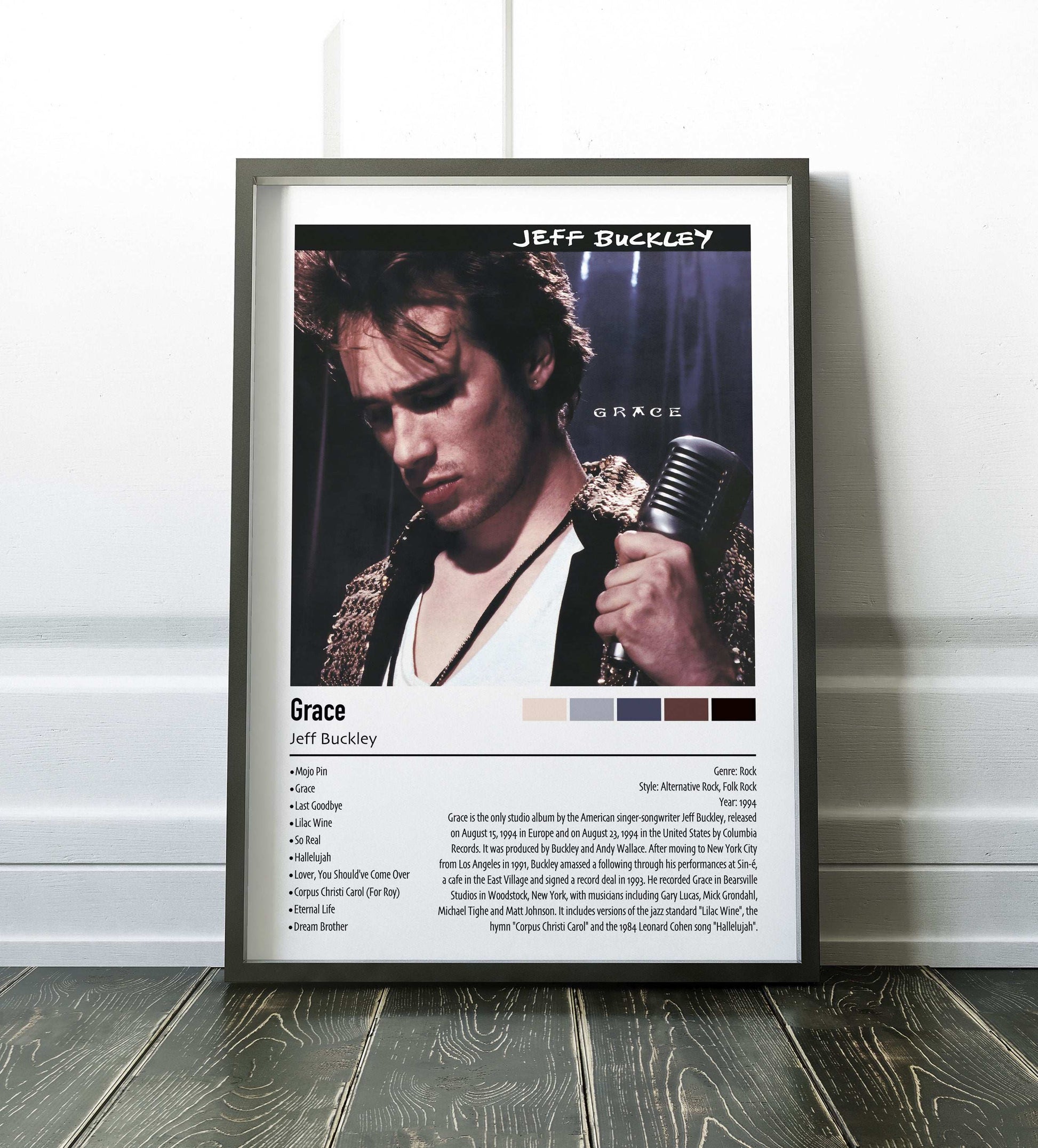 Jeff Buckley | Grace | Custom Album Cover Poster Print