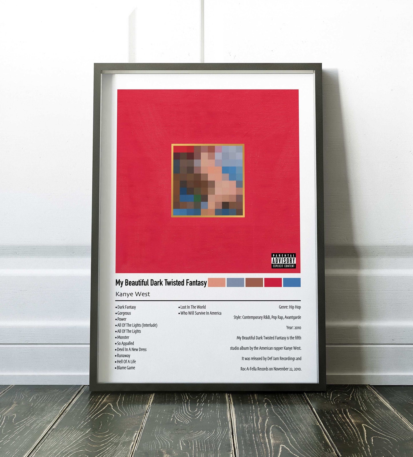 Kanye West | My Beautiful Dark Twisted Fantasy | Custom Album Cover Poster Print
