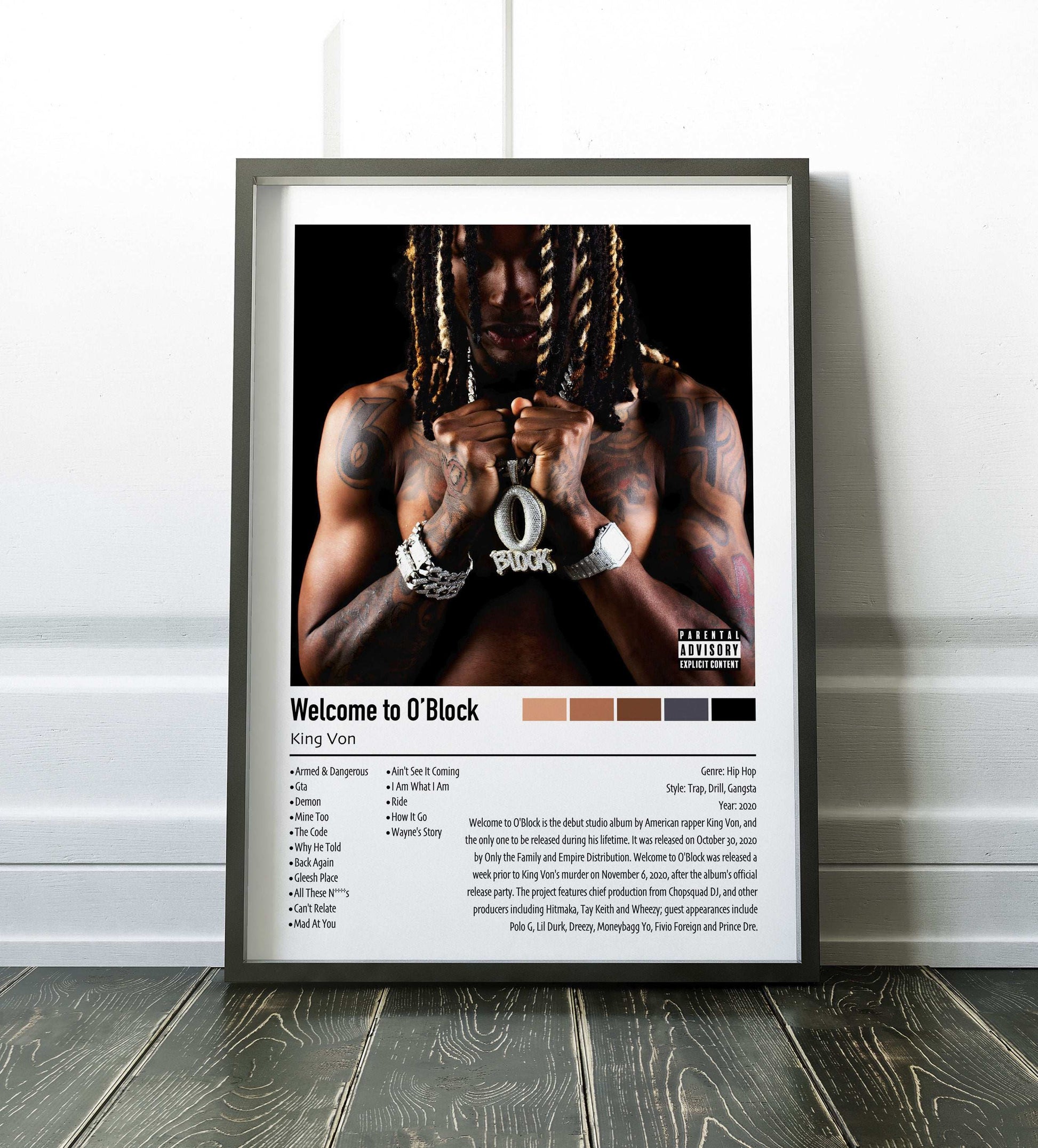 King Von | Welcome to O'Block | Custom Album Cover Poster Print