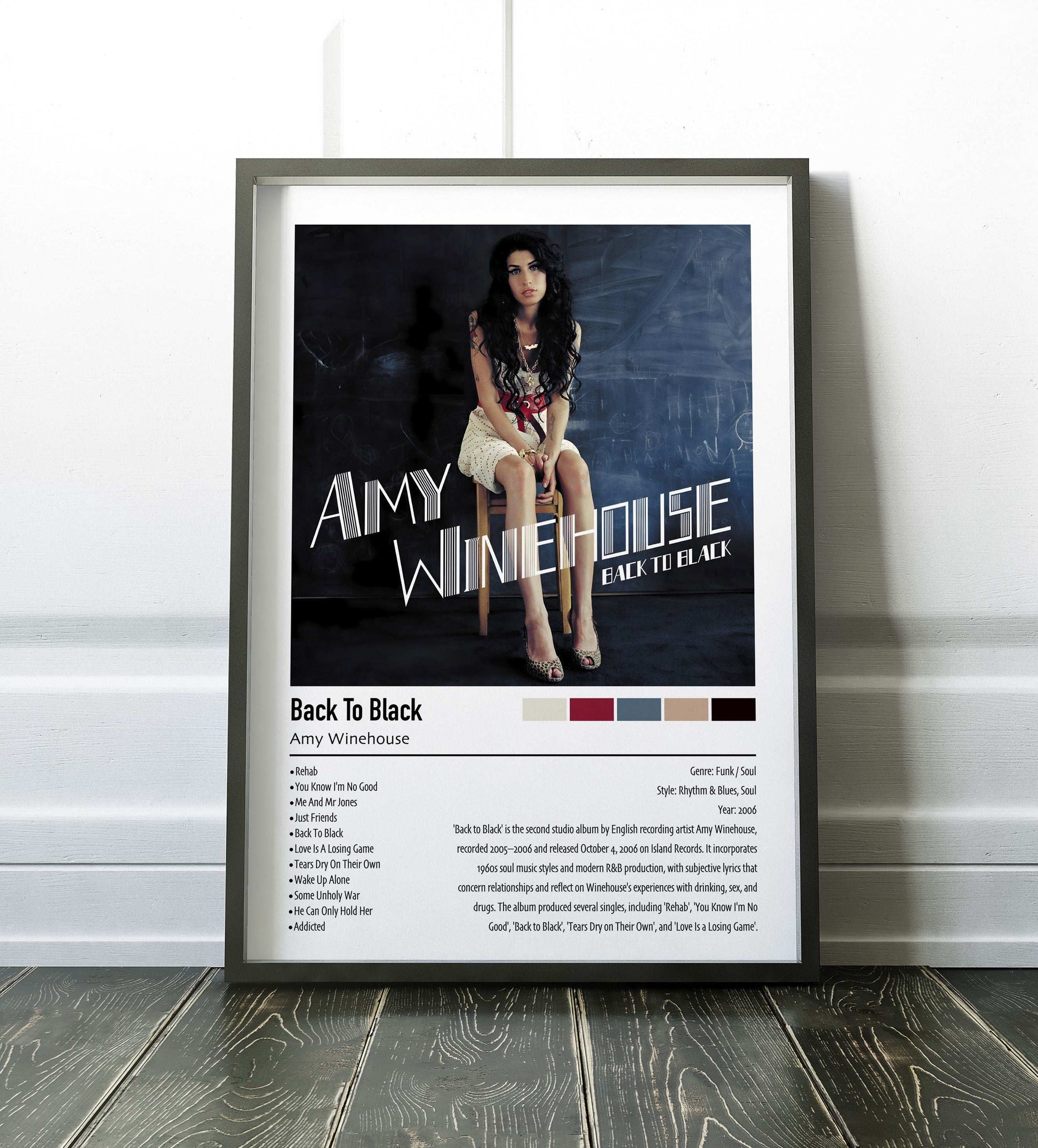 Amy Winehouse | Back To Black | Custom Album Cover Poster Print