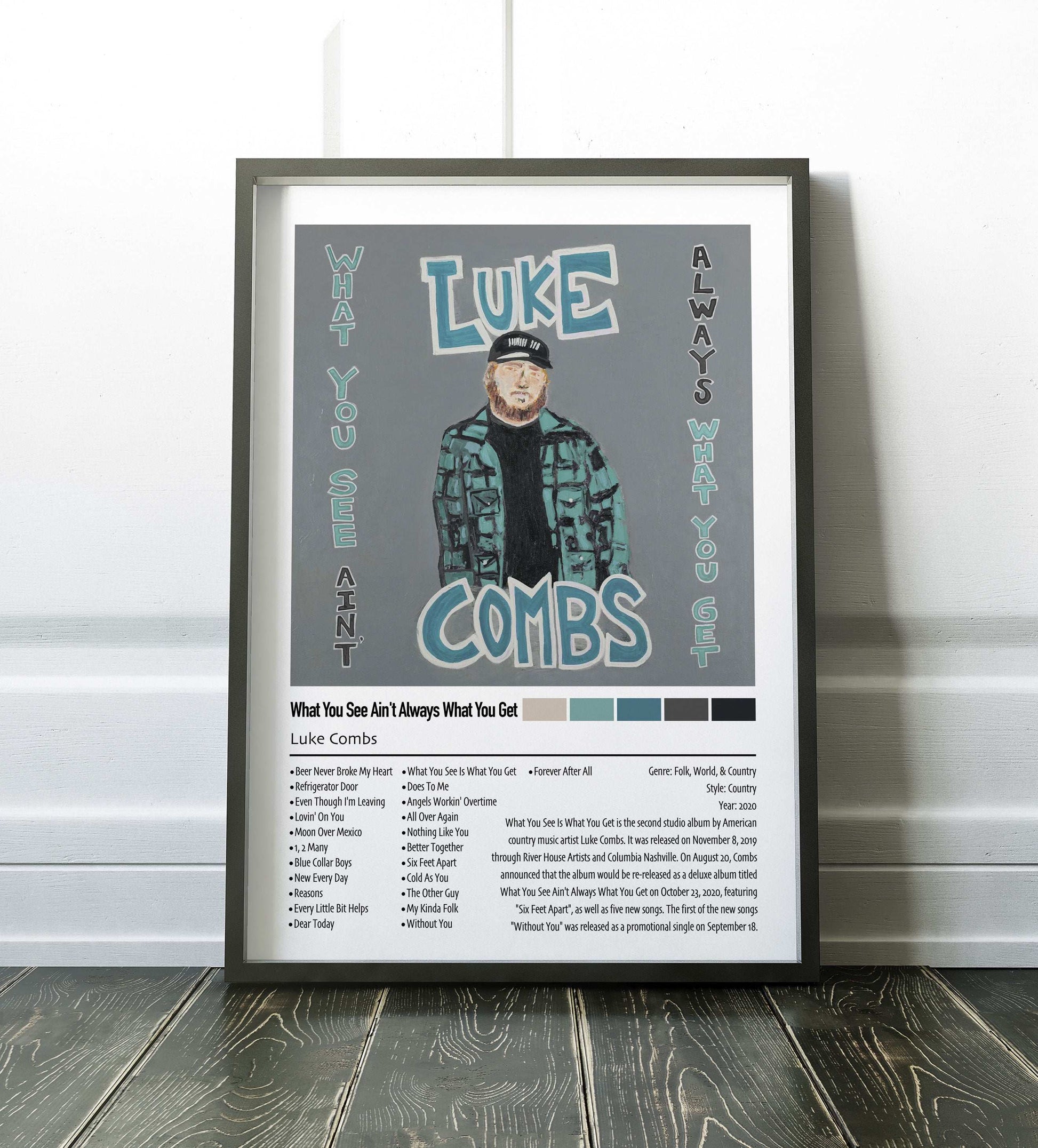 Luke Combs | What You See Ain't Always What You Get | Custom Album Cover Poster Print