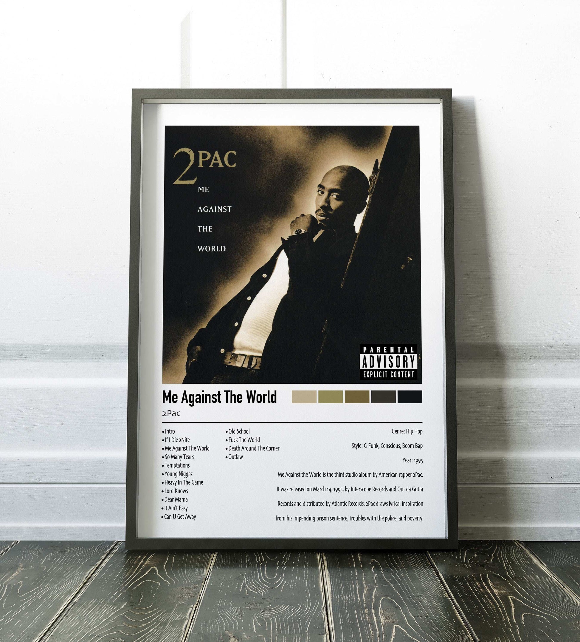 2pac | Me Against The World | Custom Album Cover Poster Print