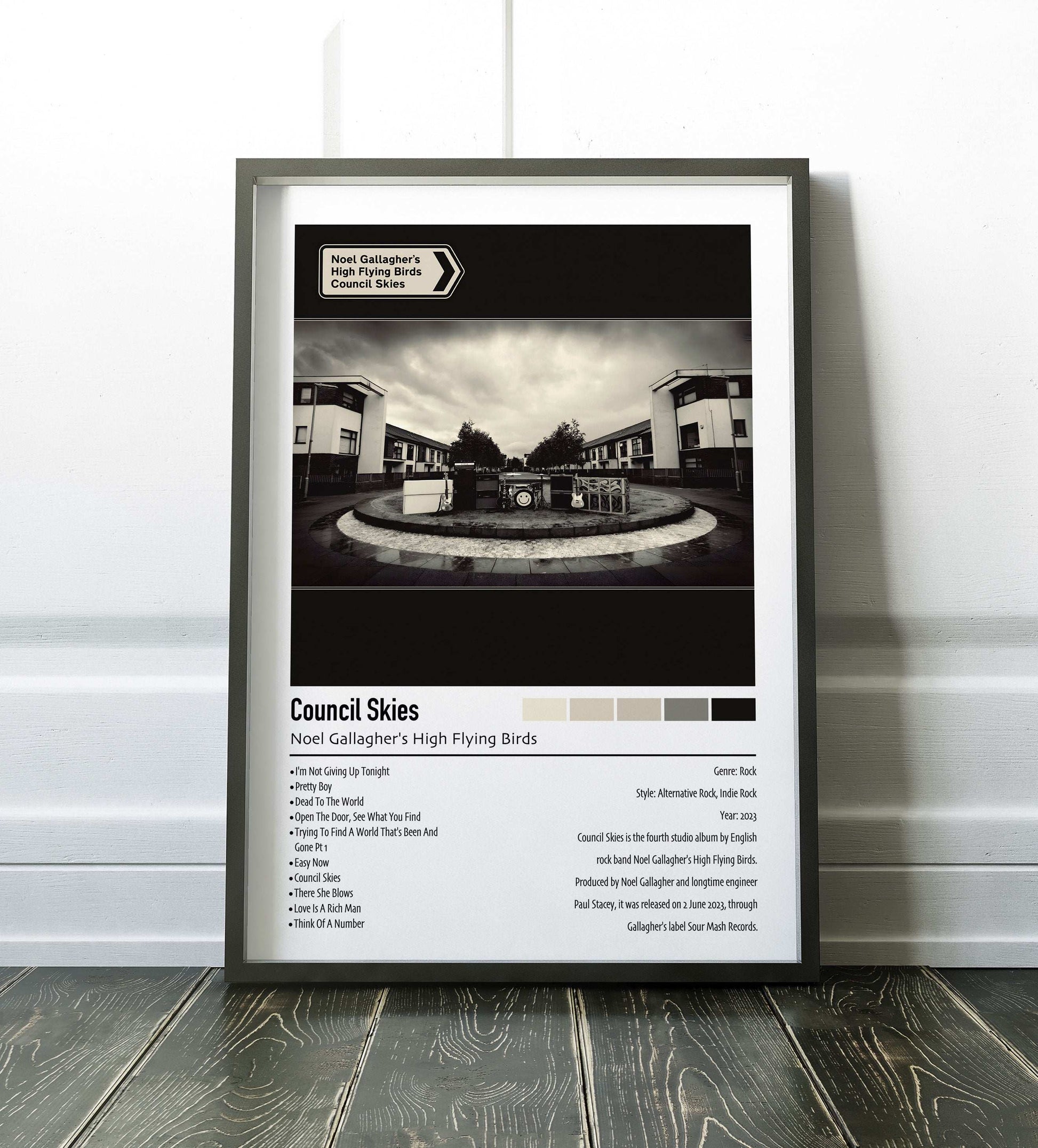 Noel Gallagher's High Flying Birds | Council Skies | Custom Album Cover Poster Print