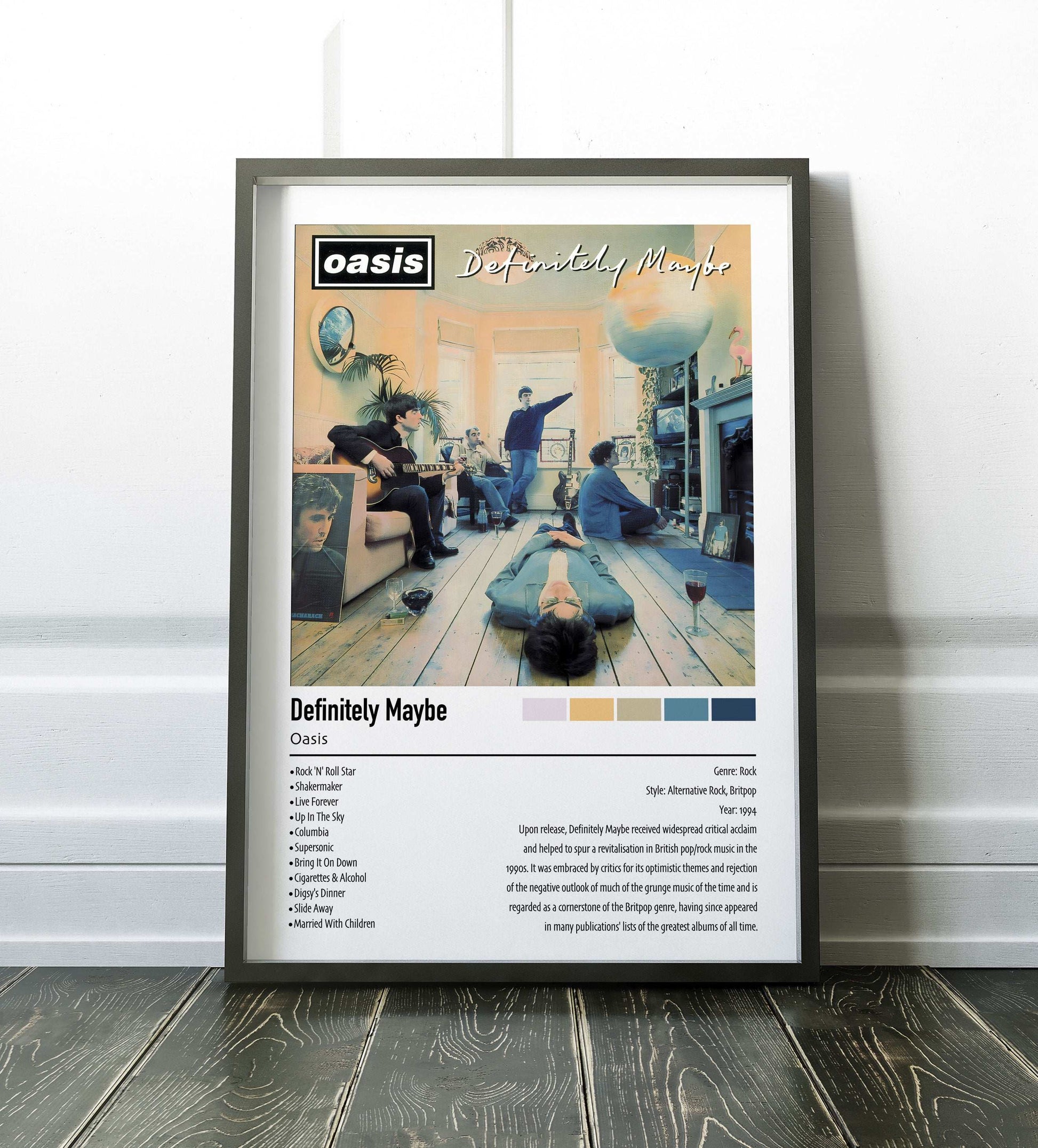 Oasis | Definitely Maybe | Custom Album Cover Poster Print