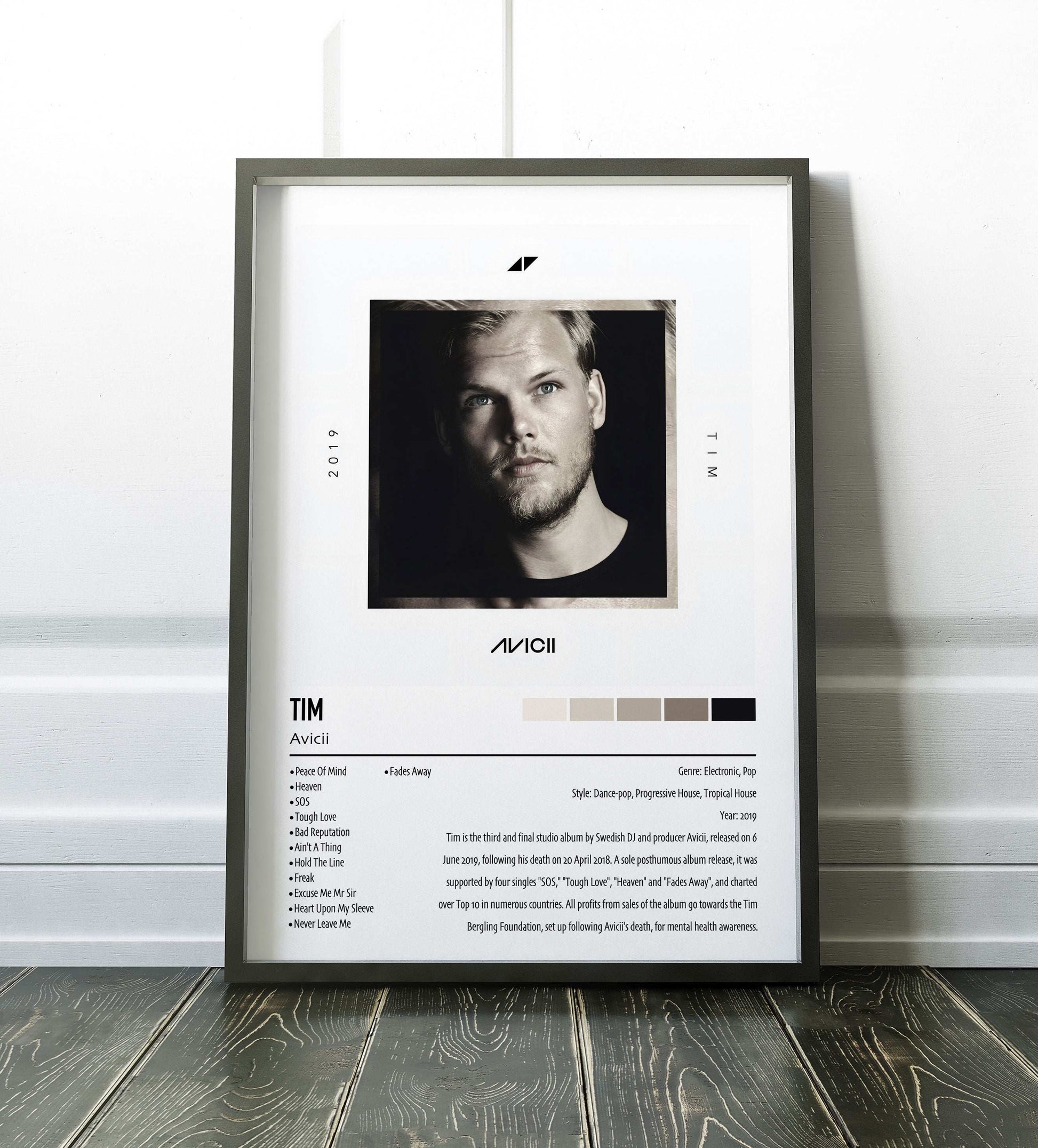 Avicii | TIM | Custom Album Cover Poster Print