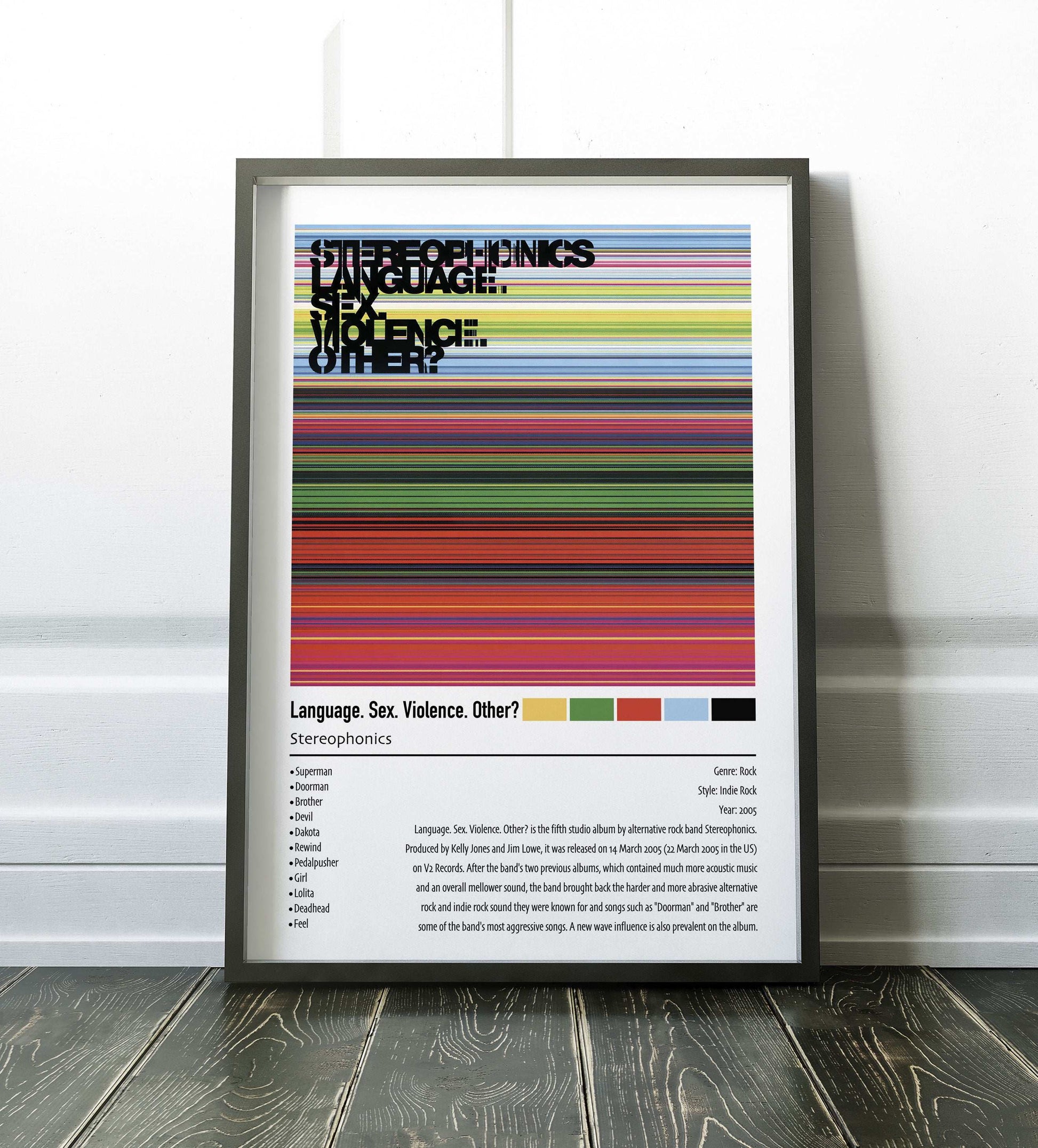 Stereophonics | Language. Sex. Violence. Other | Custom Album Cover Poster Print