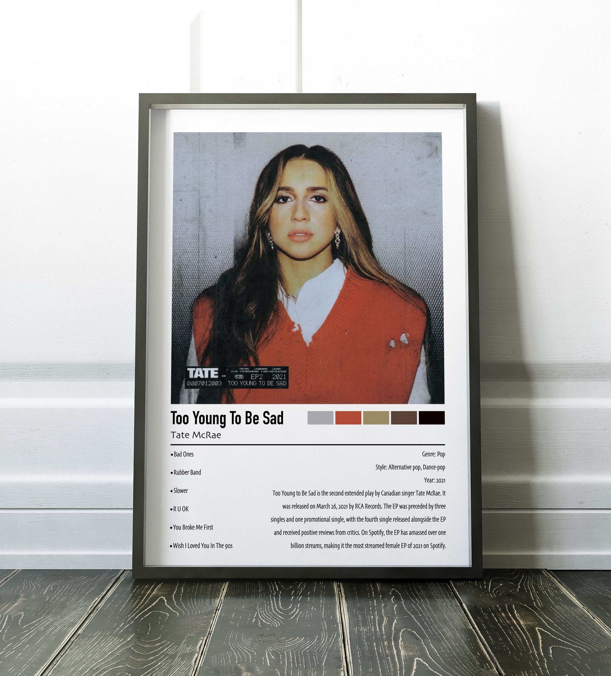 Tate McRae | Too Young To Be Sad | Custom Album Cover Poster Print