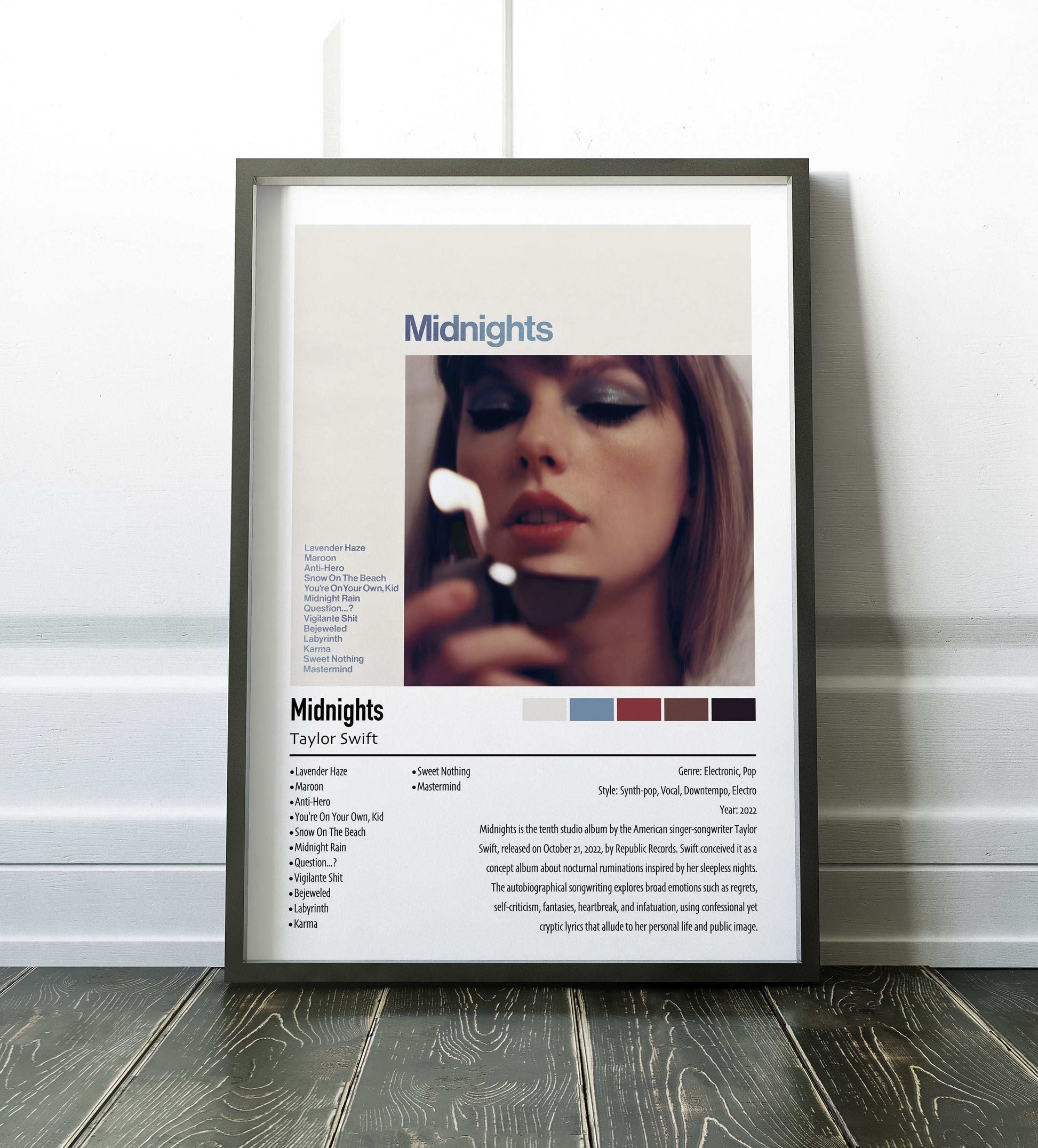 Taylor Swift | Midnights | Custom Album Cover Poster Print
