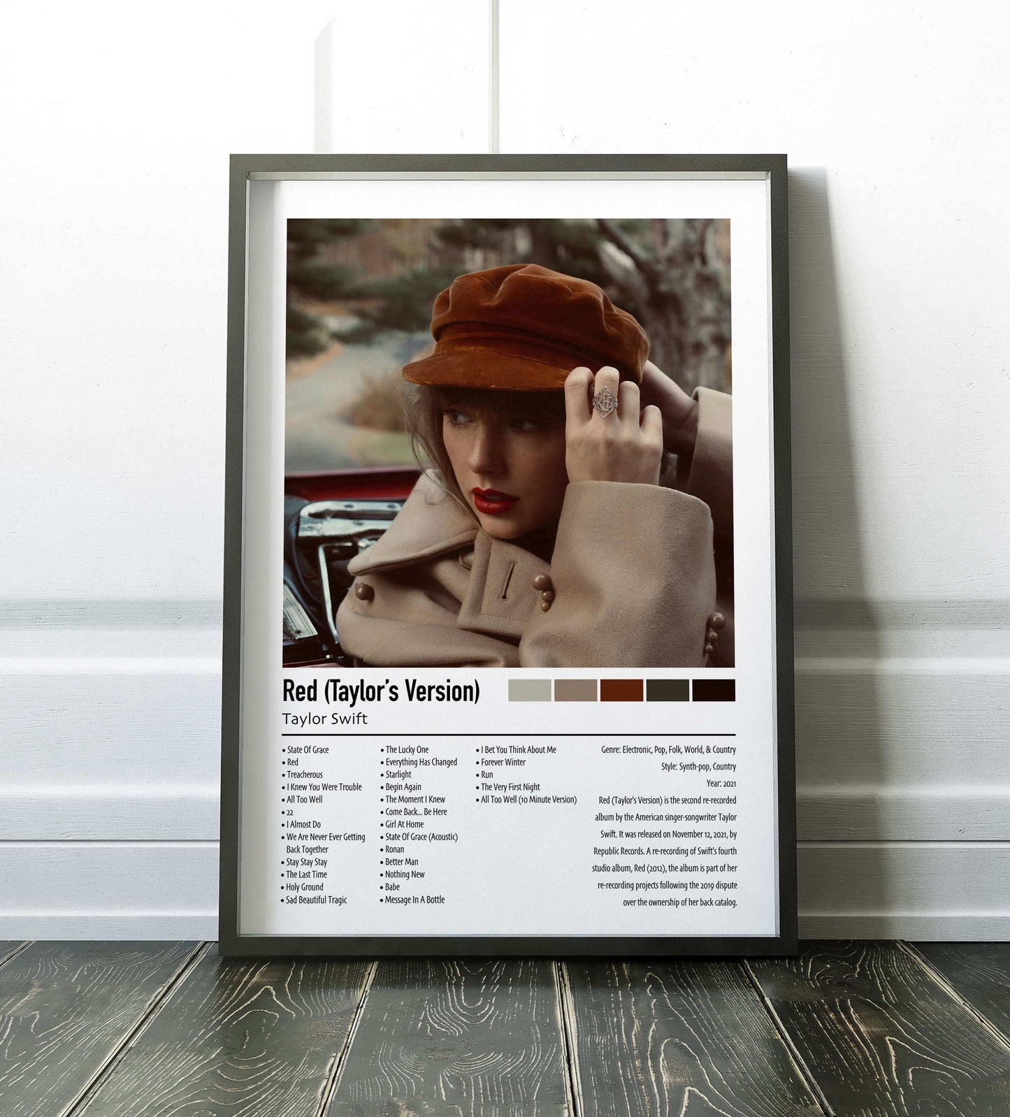 Taylor Swift | Red (Taylor's Version) | Custom Album Cover Poster Print