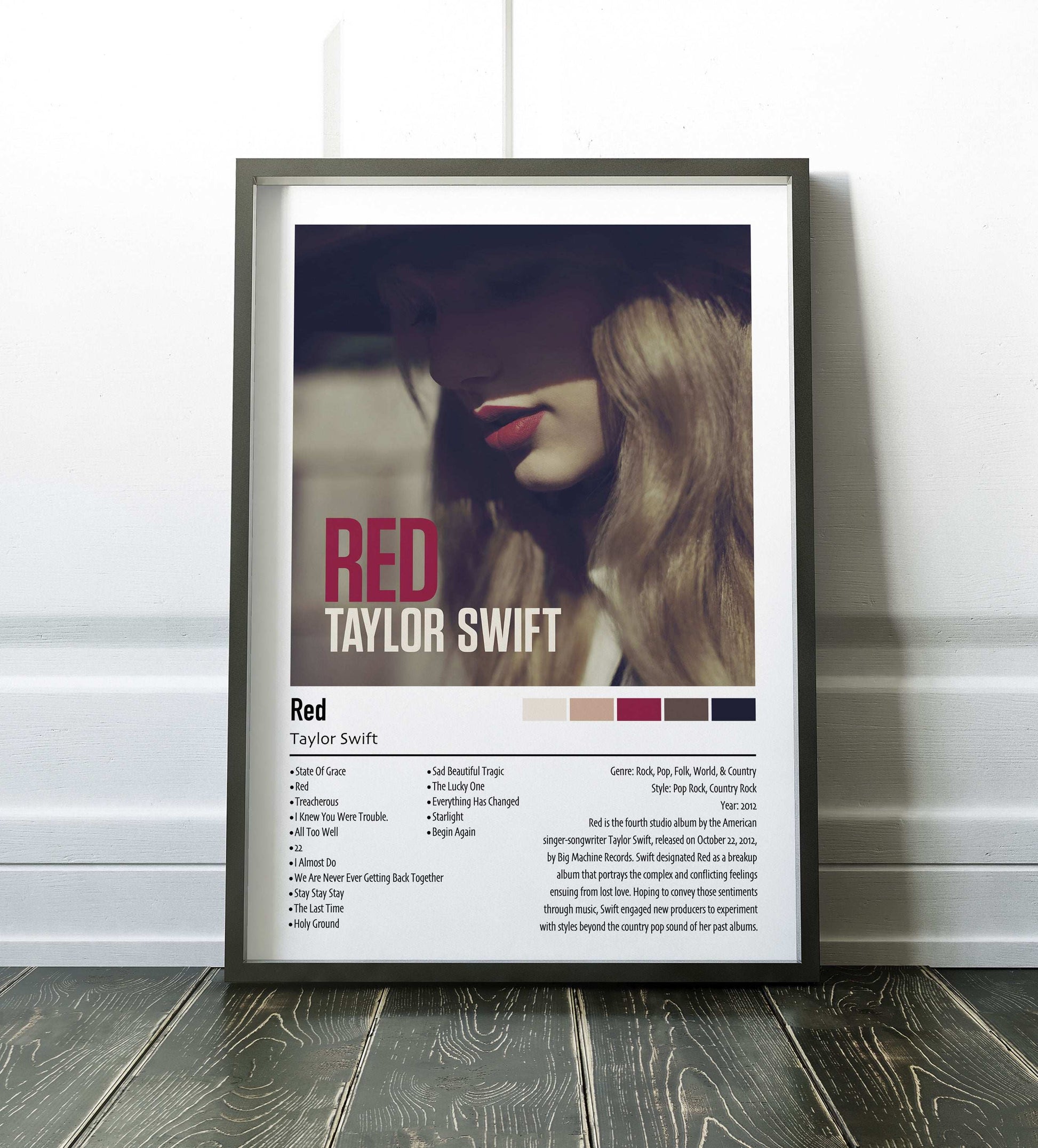 Taylor Swift | Red | Custom Album Cover Poster Print