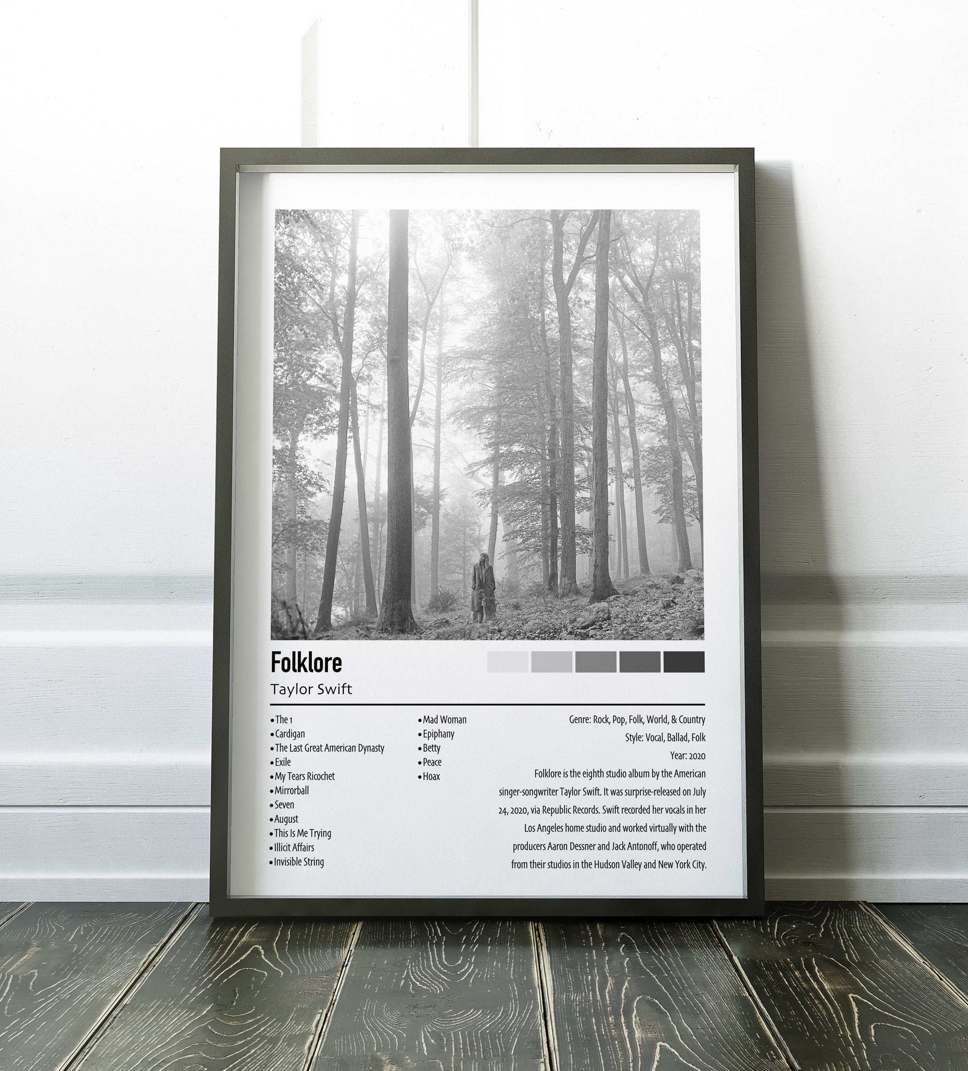 Taylor Swift | Folklore | Custom Album Cover Poster Print