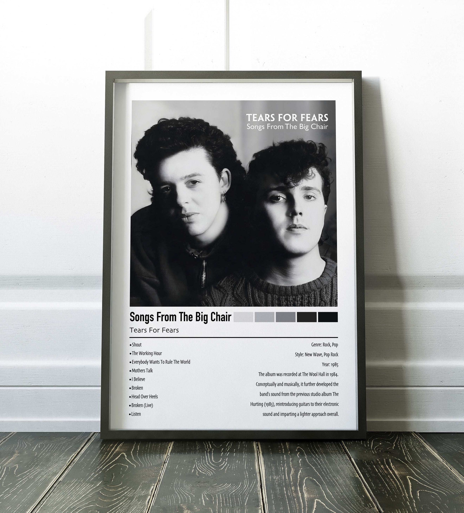 Tears For Fears | Songs From The Big Chair | Custom Album Cover Poster Print
