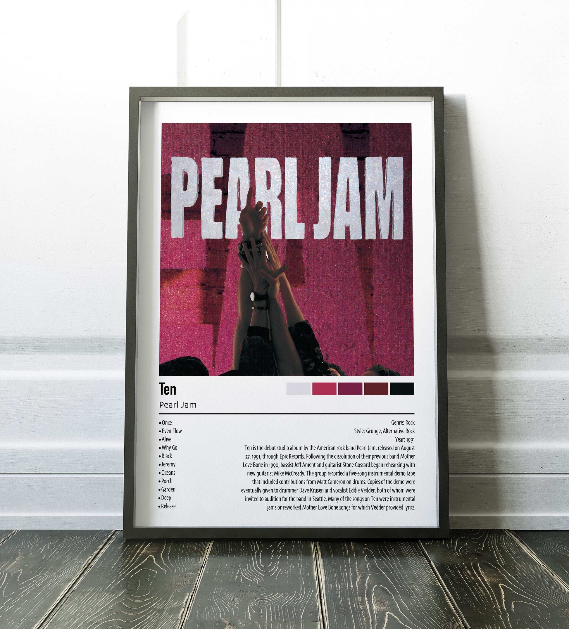 Pearl Jam | Ten | Custom Album Cover Poster Print