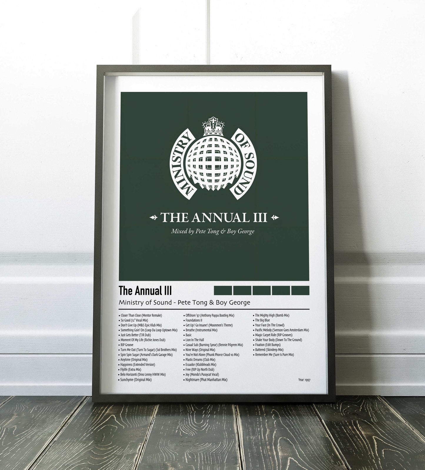 Ministry of Sound - Pete Tong & Boy George The Annual III | Custom Album Cover Poster Print