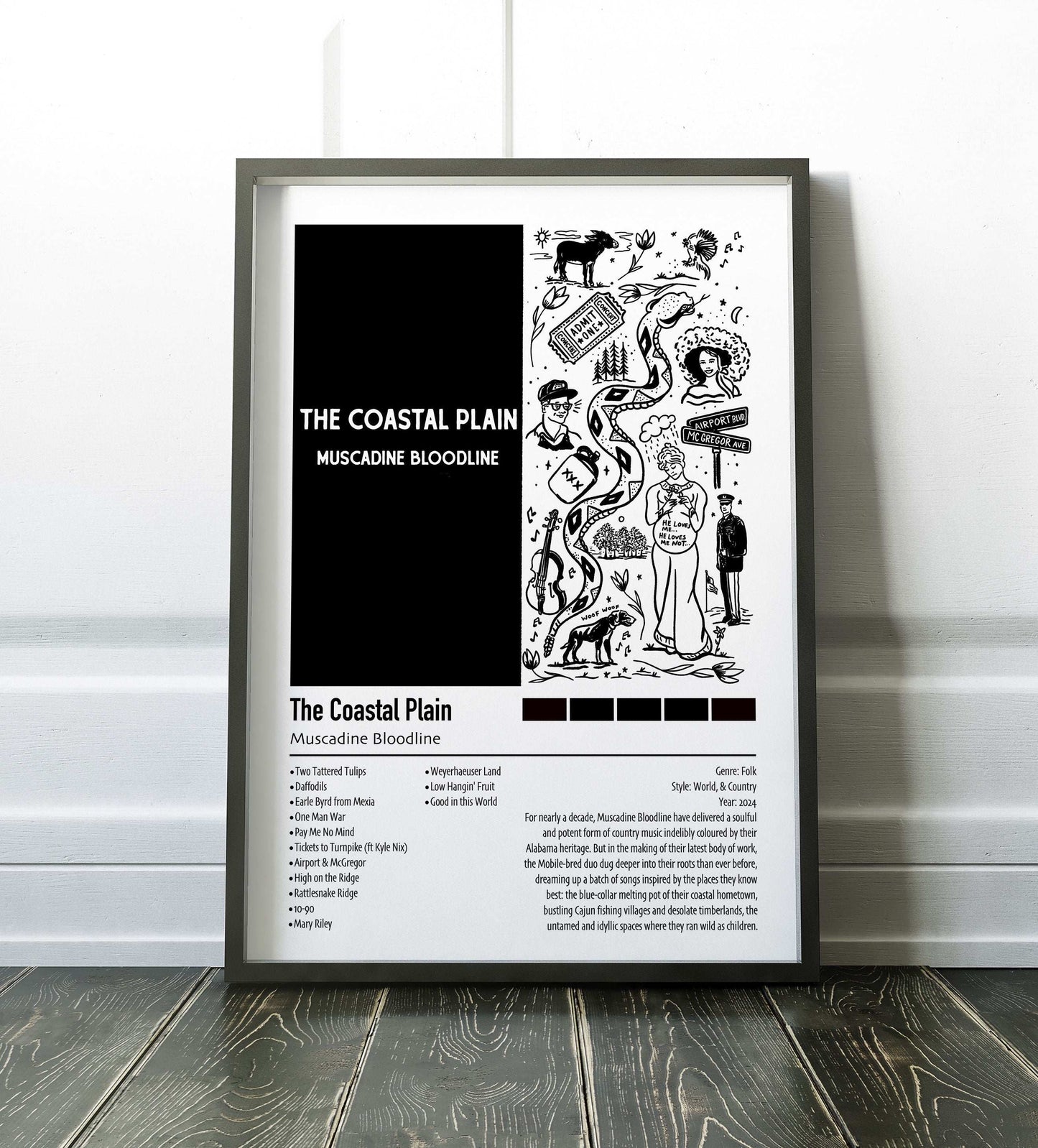 Muscadine Bloodline | The Coastal Plain | Custom Album Cover Poster Print