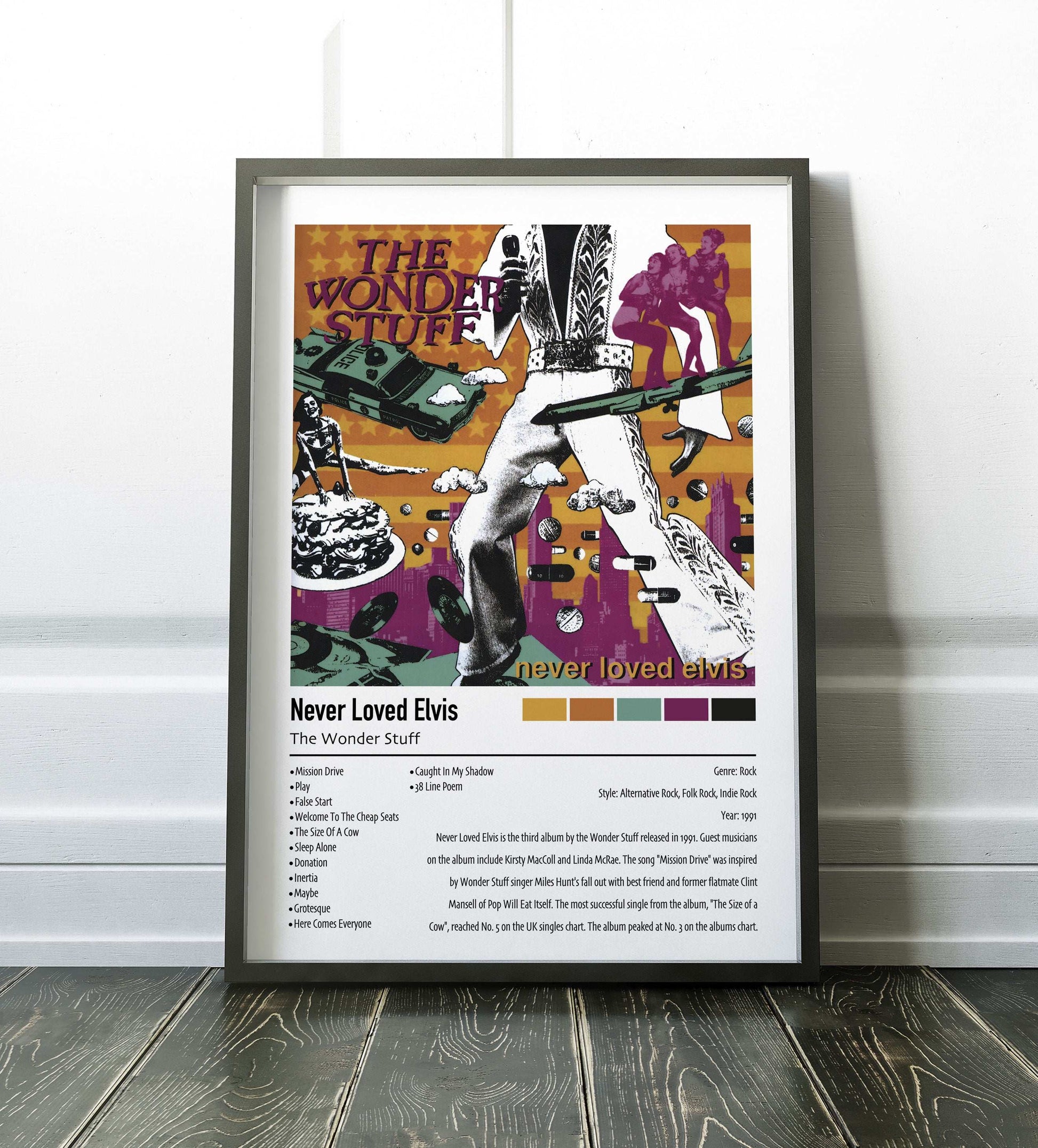The Wonder Stuff | Never Loved Elvis | Custom Album Cover Poster Print