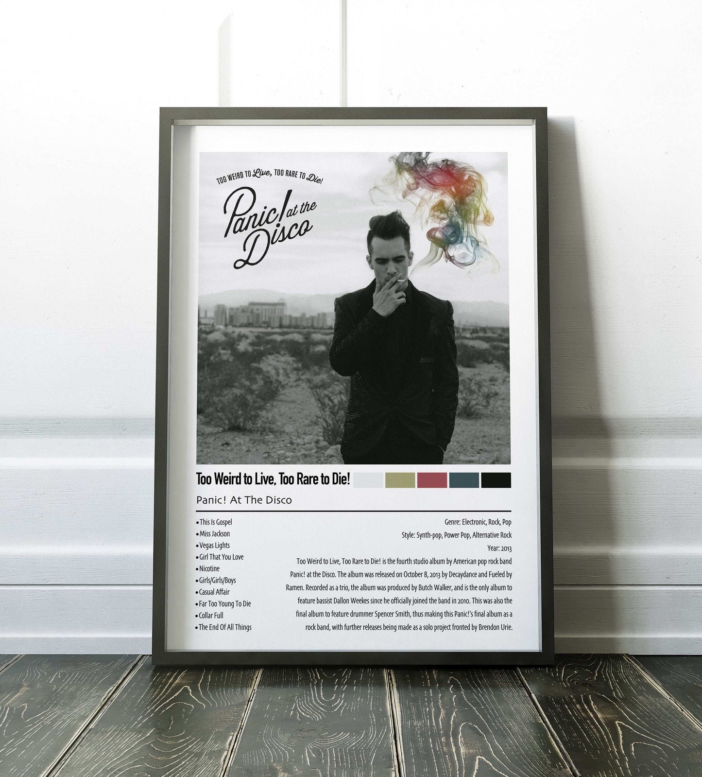 Panic! At The Disco | Too Weird to Live, Too Rare to Die! | Custom Album Cover Poster Print