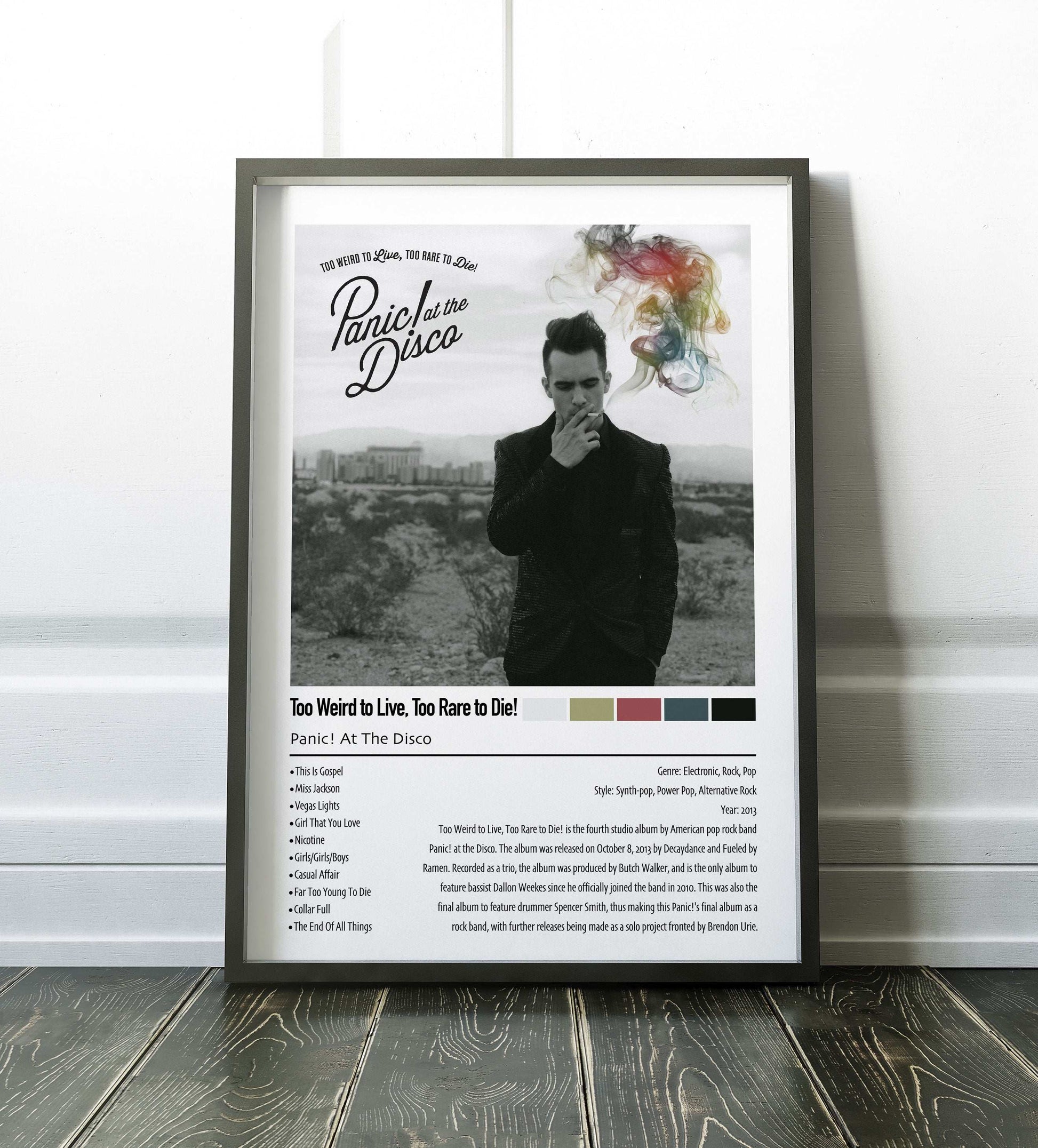 Panic! At The Disco | Too Weird to Live, Too Rare to Die! | Custom Album Cover Poster Print