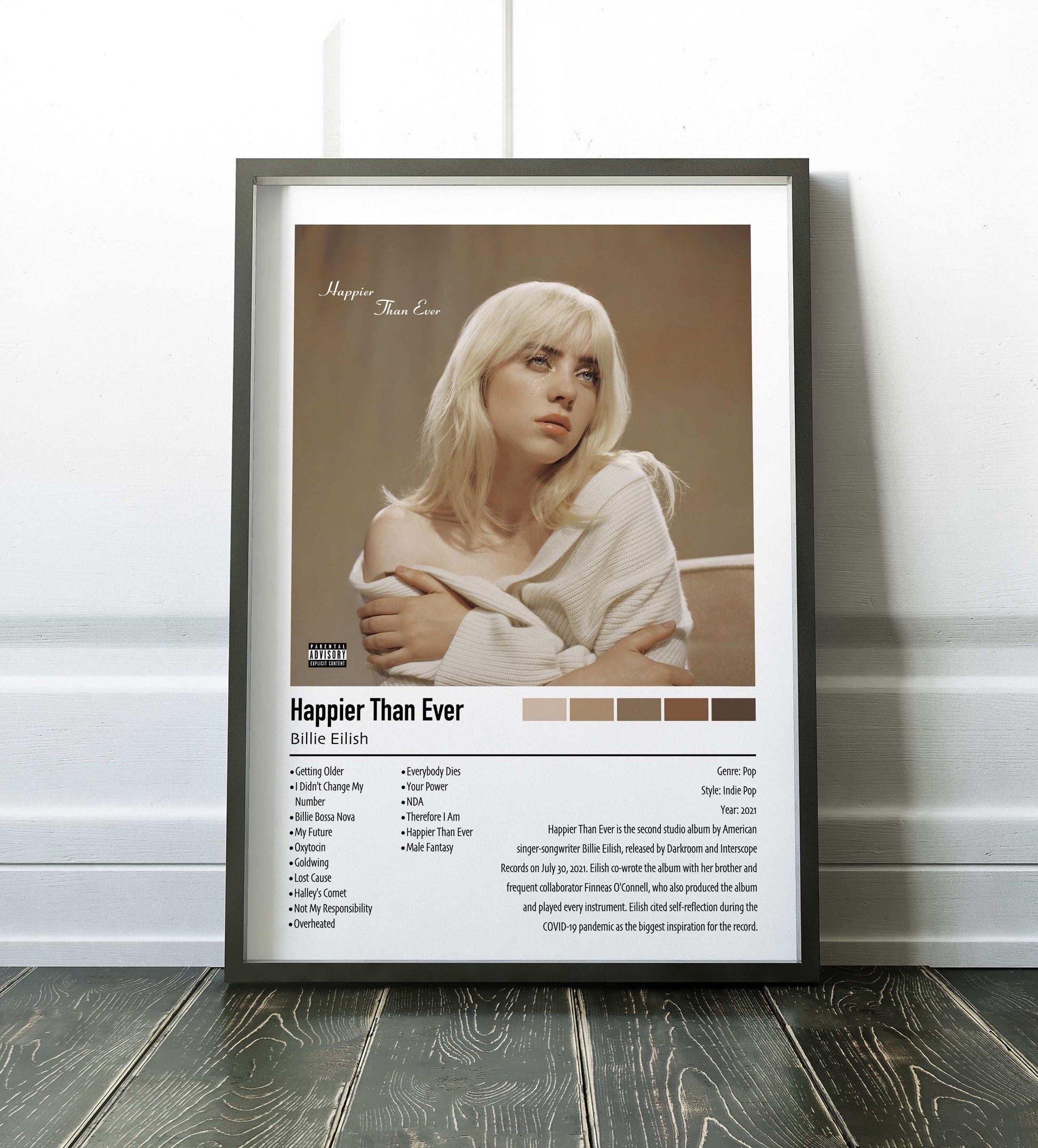 Billie Eilish | Happier Than Ever | Custom Album Cover Poster Print