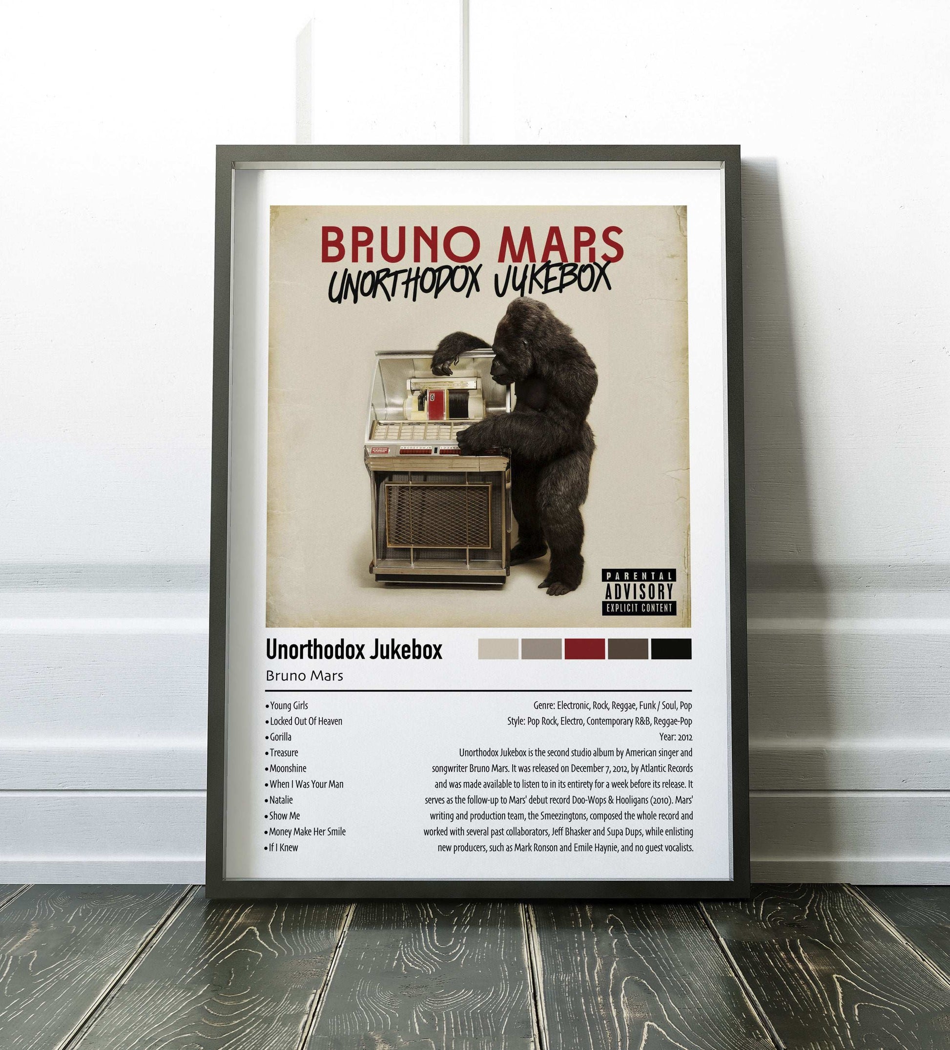 Bruno Mars | Unorthodox Jukebox | Custom Album Cover Poster Print