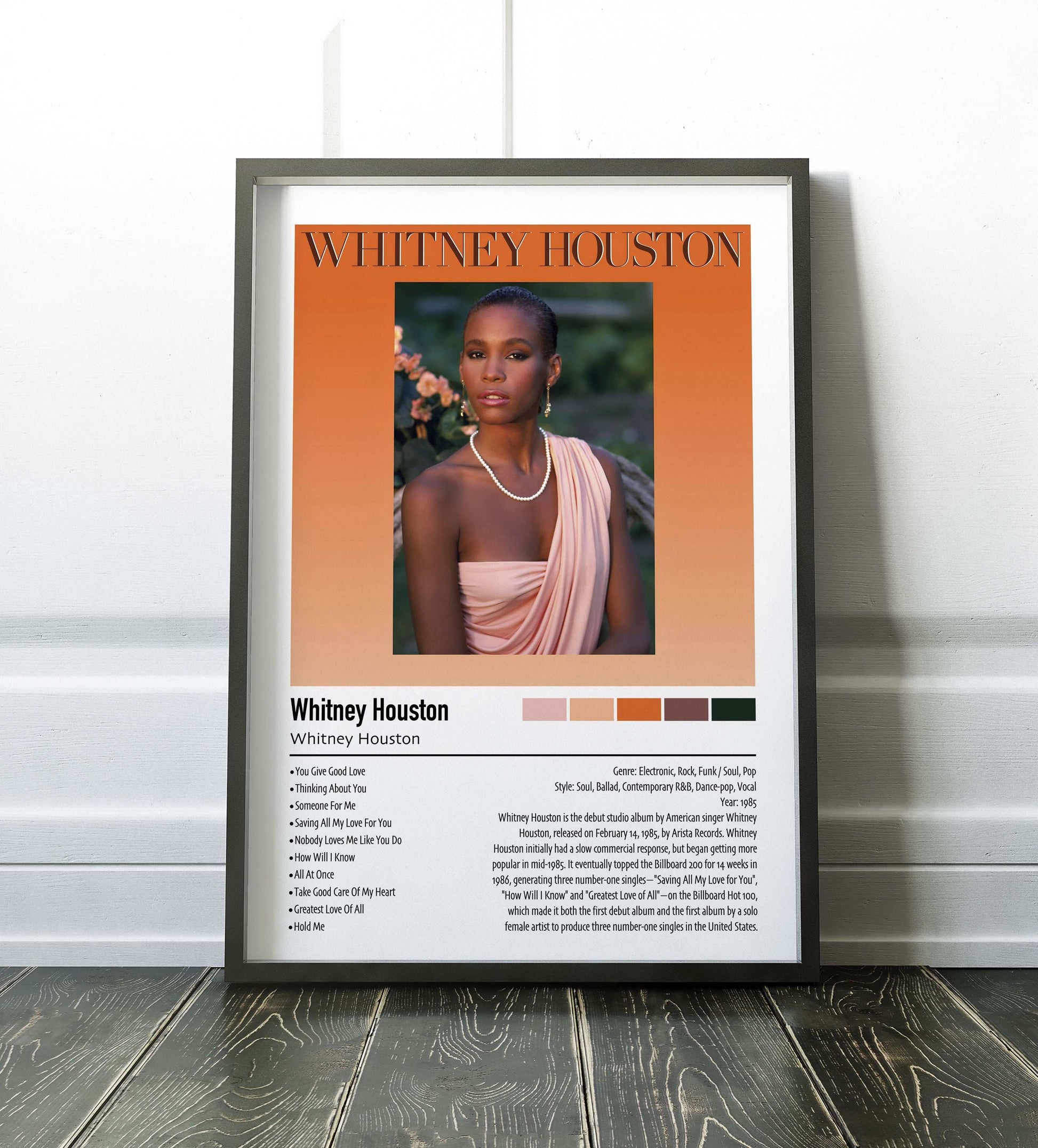 Whitney Houston | Whitney Houston | Custom Album Cover Poster Print