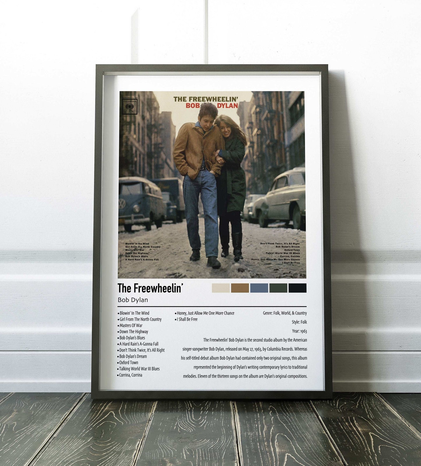 Bob Dylan | The Freewheelin' | Custom Album Cover Poster Print