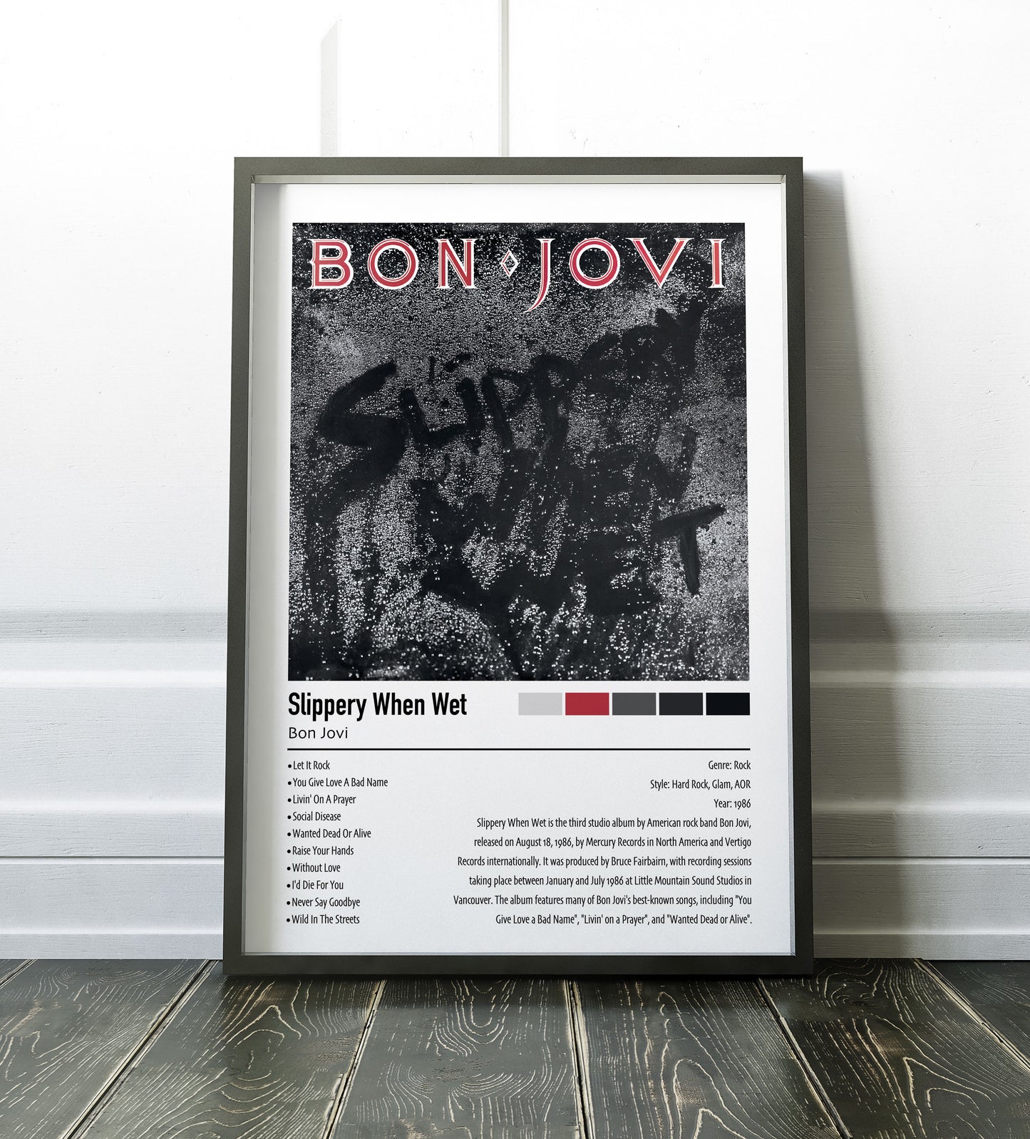 Bon Jovi | Slippery When Wet | Custom Album Cover Poster Print
