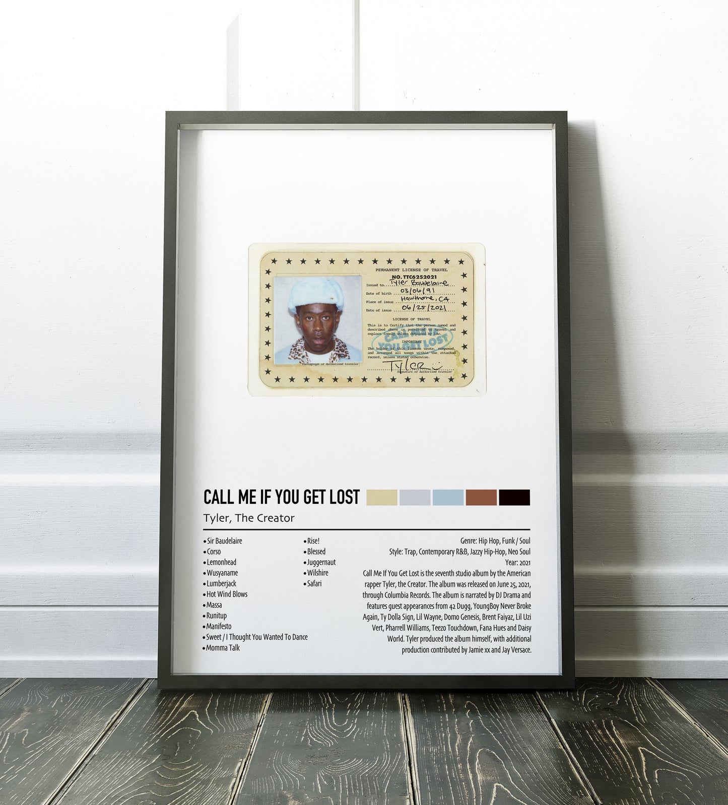 Call Me If You Get Lost | Tyler, The Creator | Custom Album Cover Poster Print