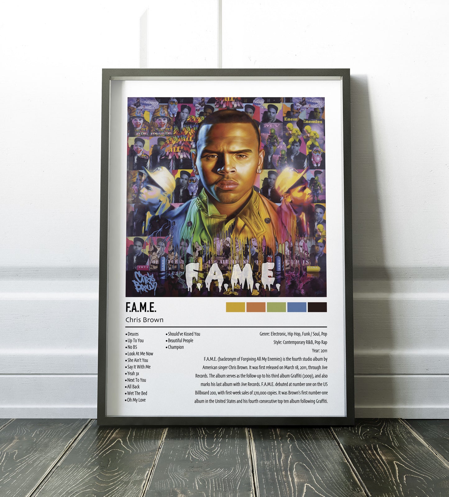 Chris Brown | F.A.M.E. | Custom Album Cover Poster Print