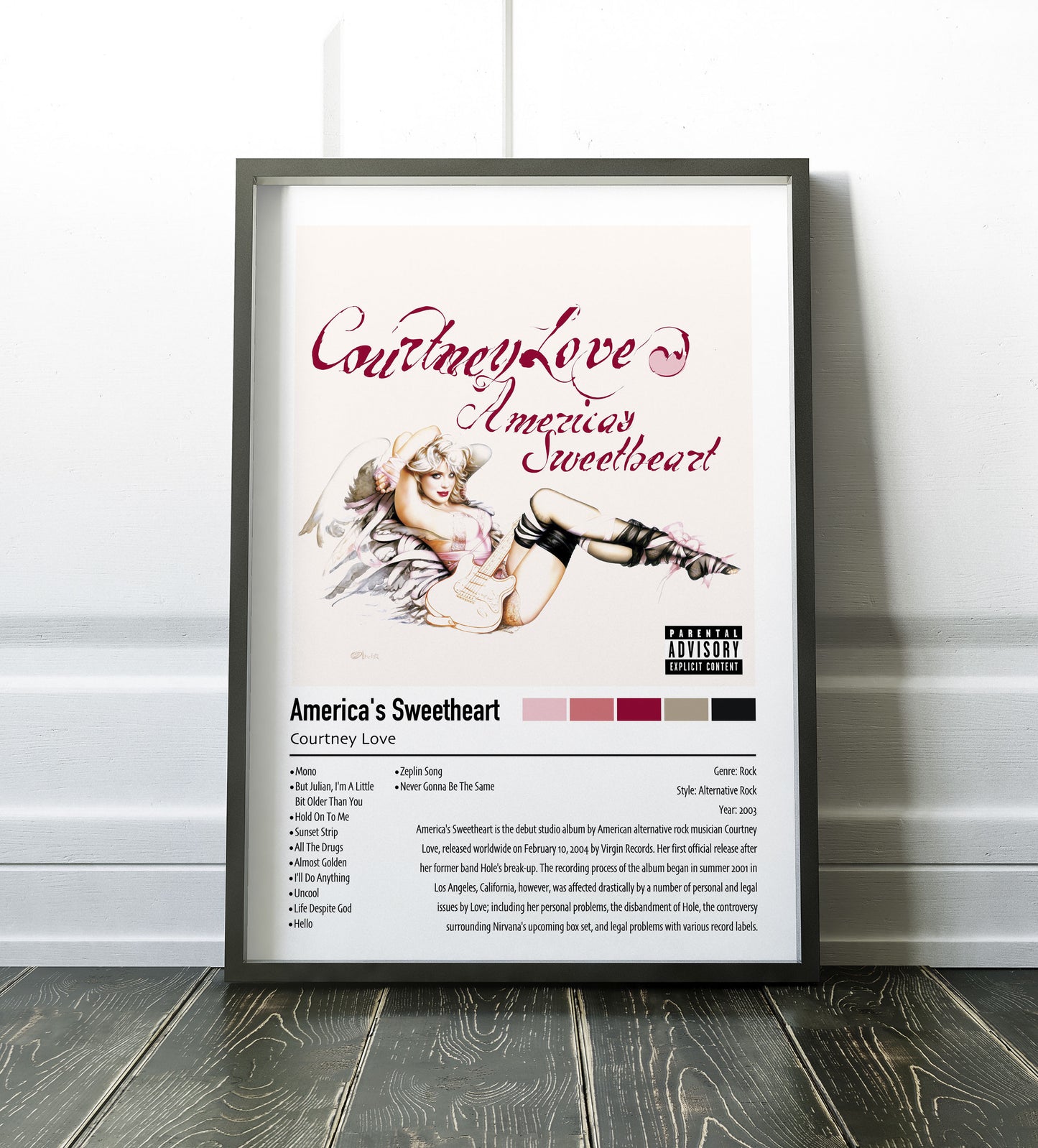 Courtney Love | America's Sweetheart | Custom Album Cover Poster Print