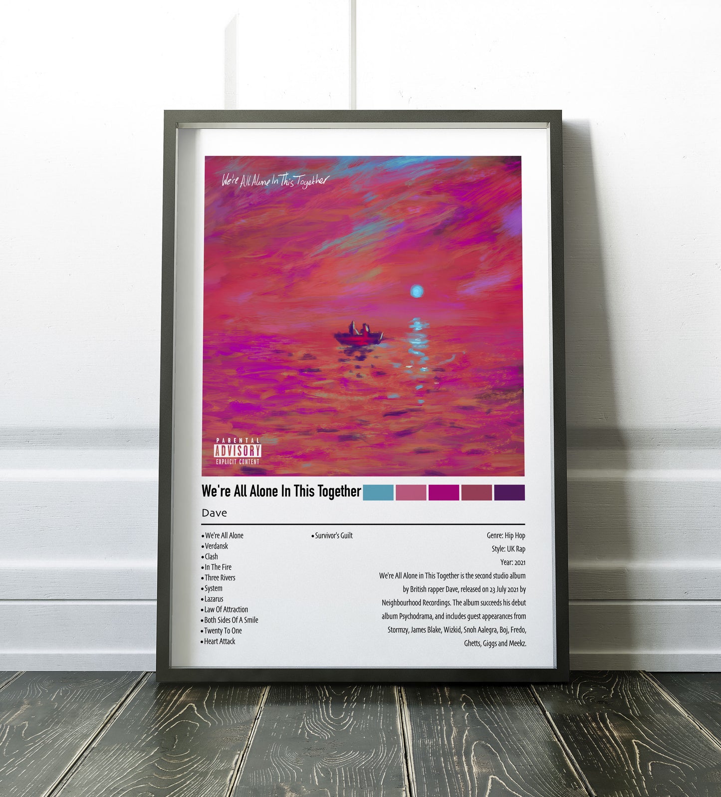 Dave | We're All Alone In This Together | Custom Album Cover Poster Print