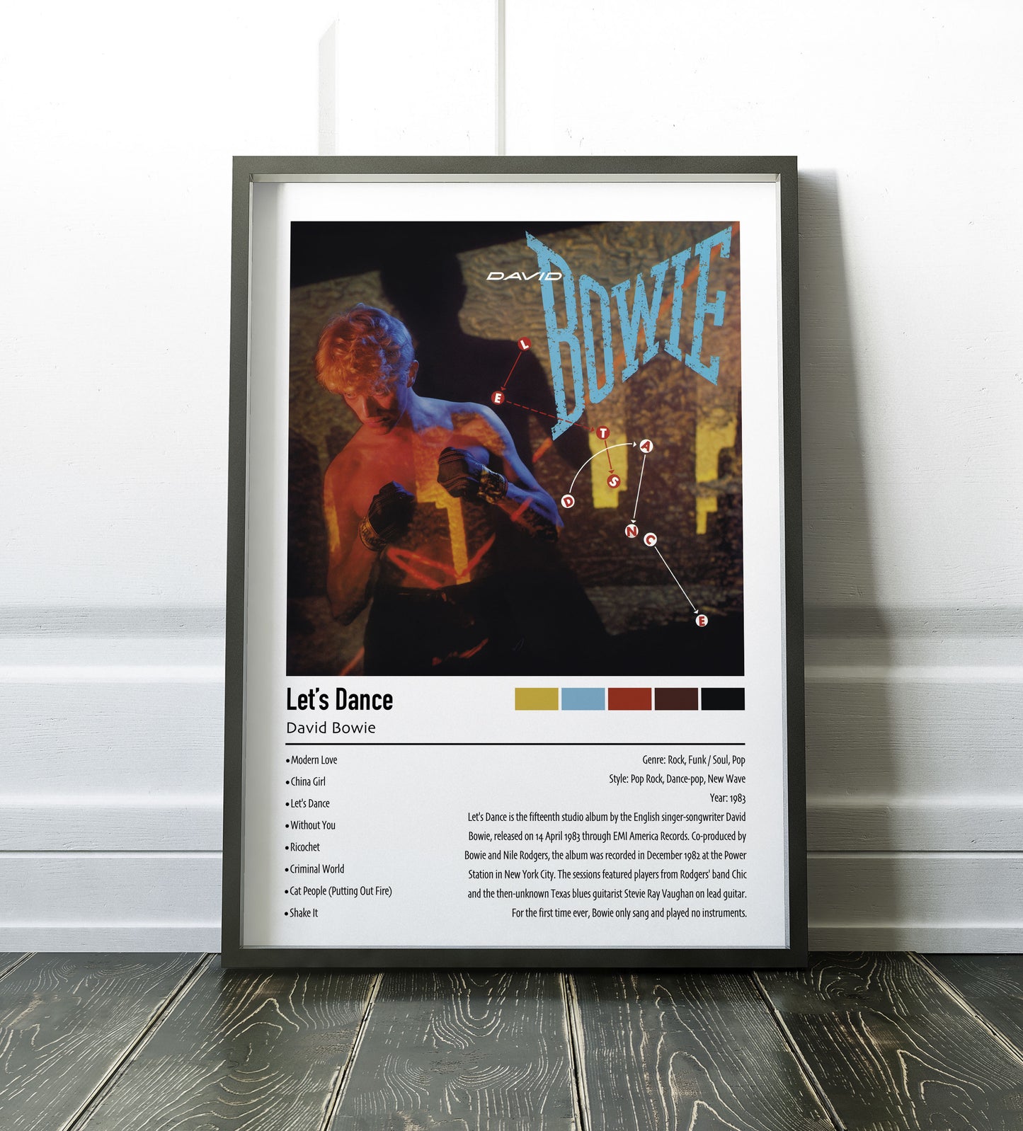 David Bowie | Let's Dance | Custom Album Cover Poster Print