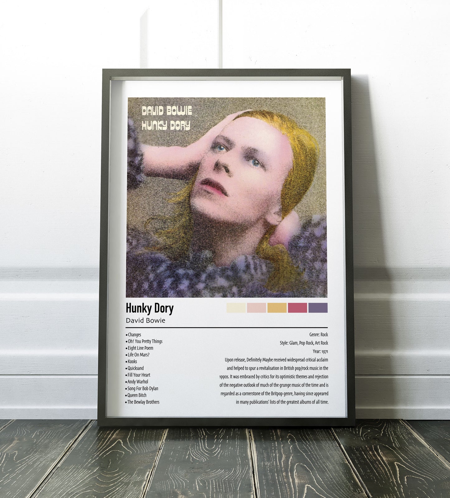 David Bowie | Hunky Dory | Custom Album Cover Poster Print