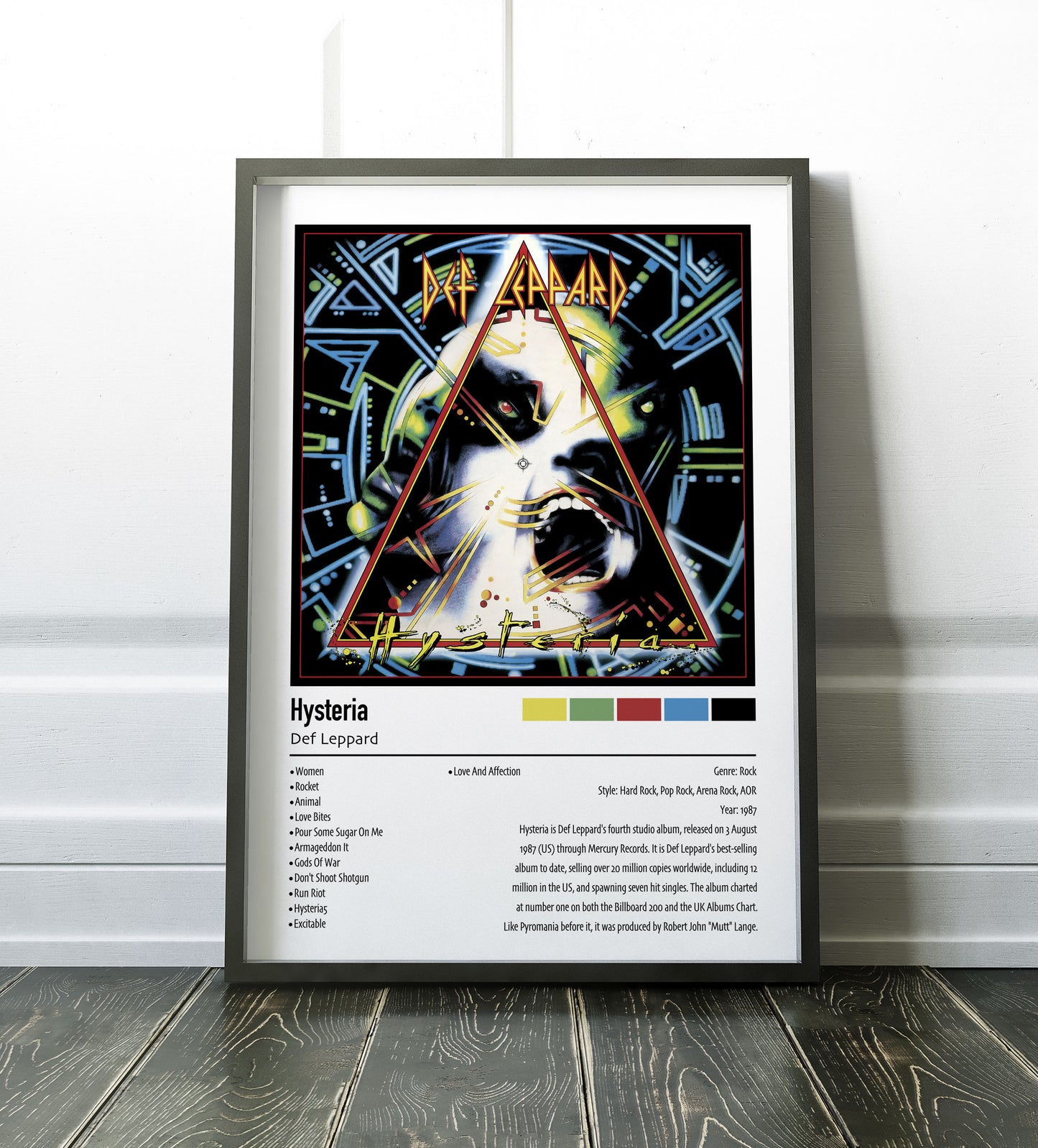Def Leppard | Hysteria | Custom Album Cover Poster Print